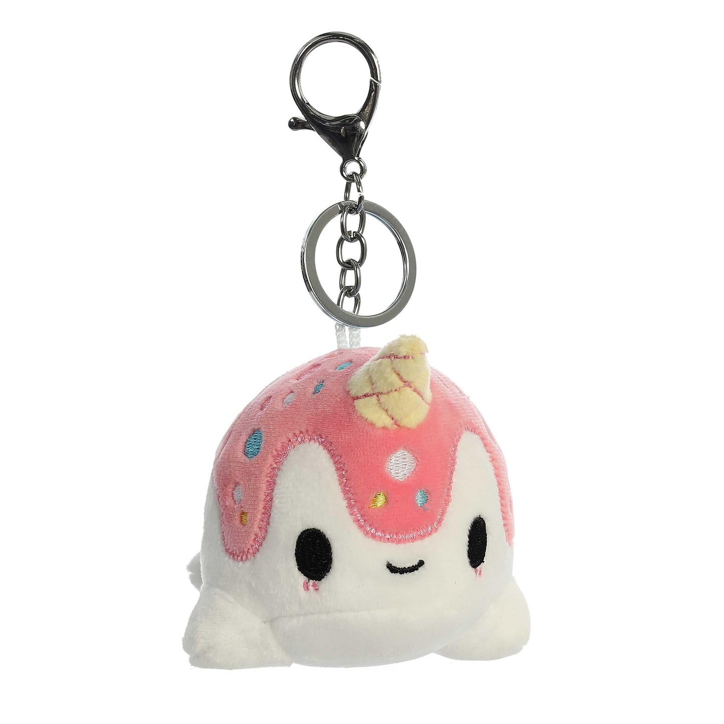 Aurora Enchanting Tasty Peach Vanilla-Berry Nomwhal Clip-On Stuffed Animal – 4.5 Inches