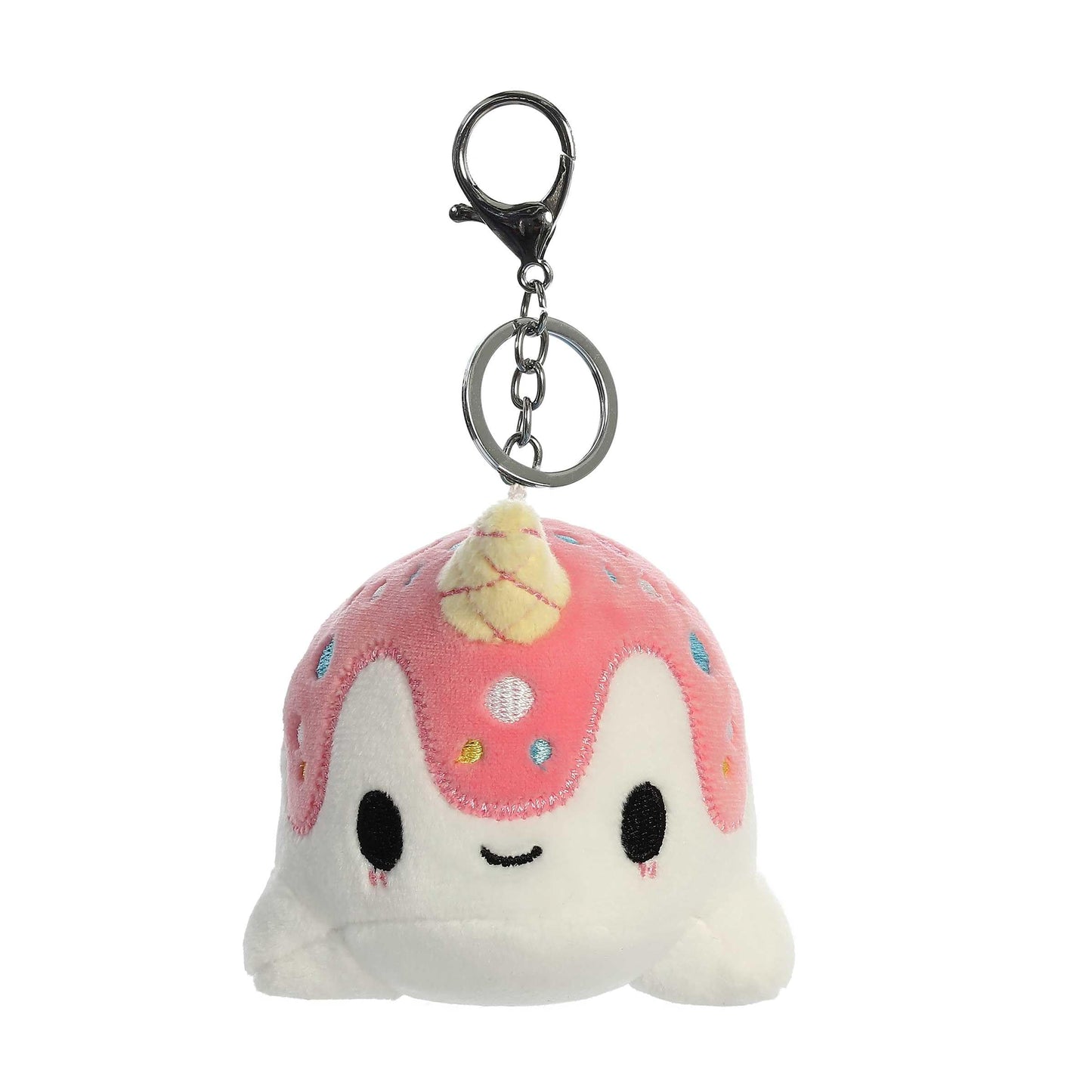 Aurora Enchanting Tasty Peach Vanilla-Berry Nomwhal Clip-On Stuffed Animal – 4.5 Inches