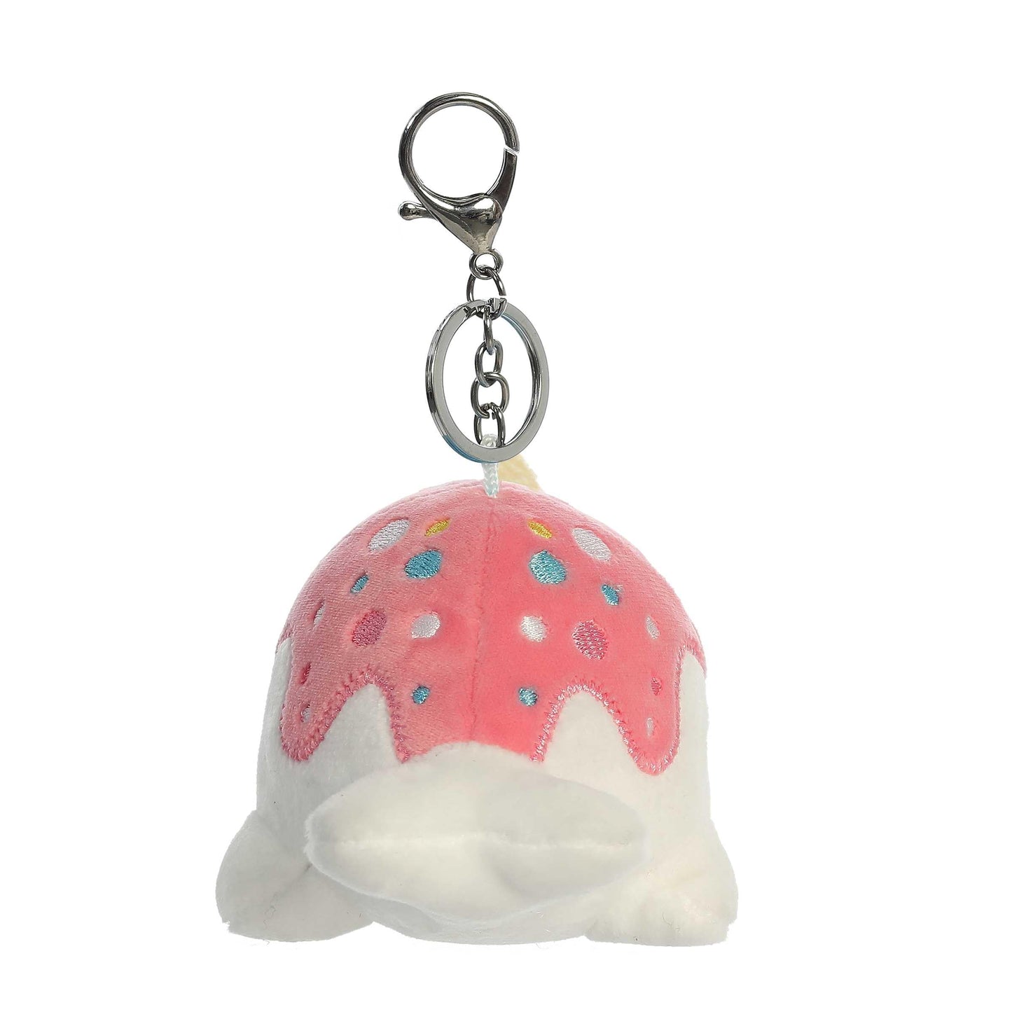 Aurora Enchanting Tasty Peach Vanilla-Berry Nomwhal Clip-On Stuffed Animal – 4.5 Inches