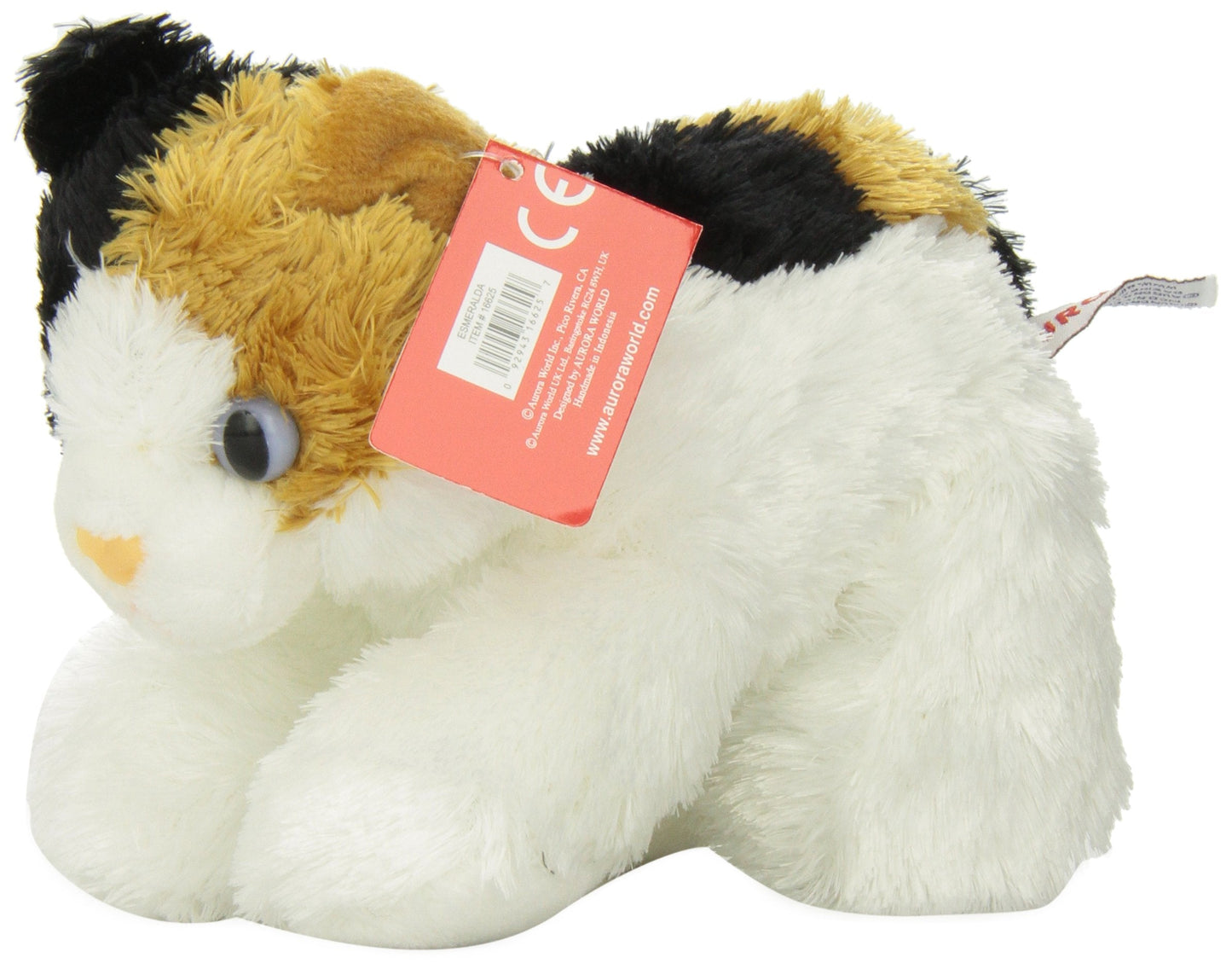 Aurora Esmeralda Mini Flopsie Plush Kitten - 8-Inch White Cuddle Toy