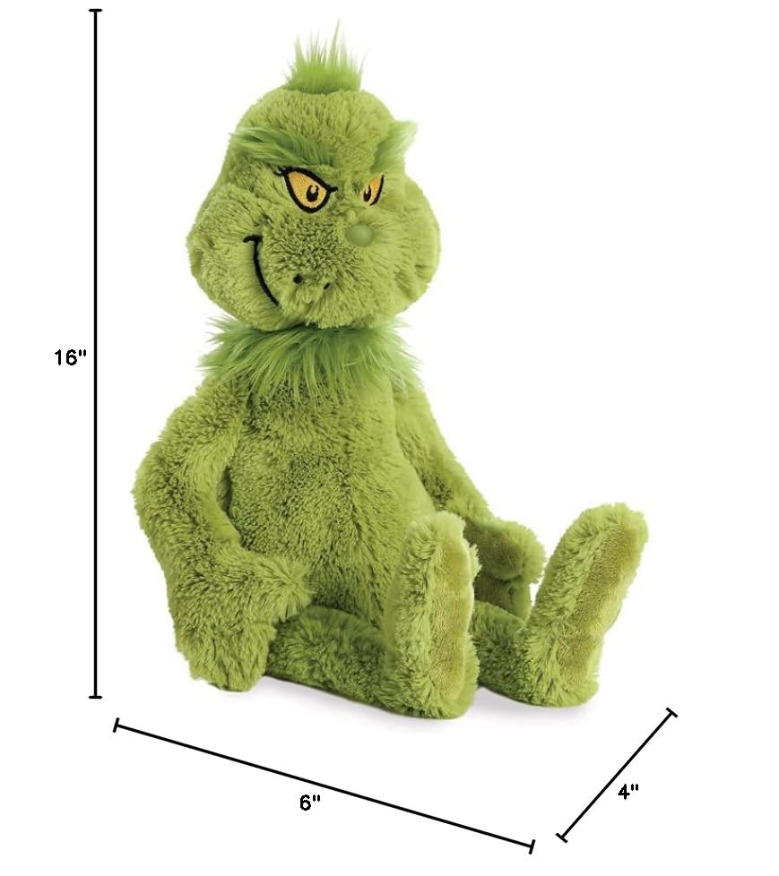 Aurora Whimsical Dr. Seuss Grinch Stuffed Animal – 16-Inch Officially Licensed Plush