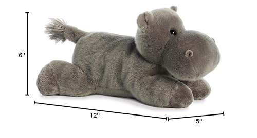 Aurora Flopsie Howie Hippo 12-Inch Gray Plush – Adorable Stuffed Animal for All Ages