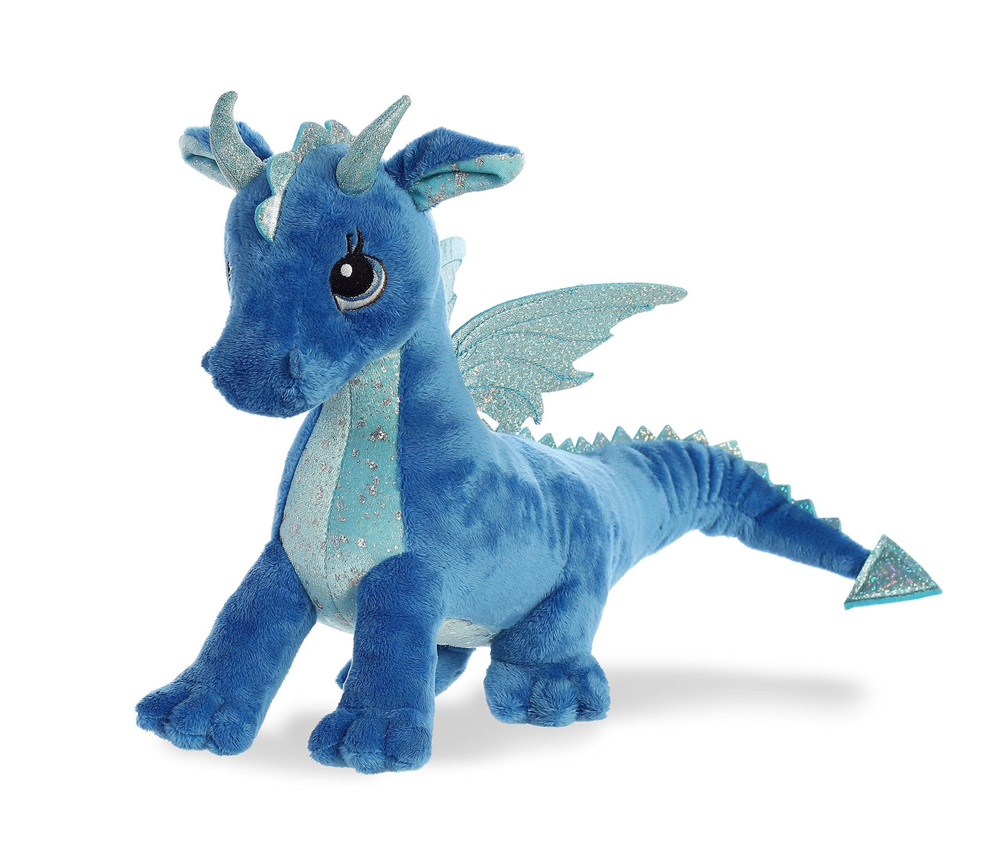 Aurora Enchanting Sparkle Tales Indigo Dragon Plush – 16-Inch Blue Dragon with Sparkling Wings