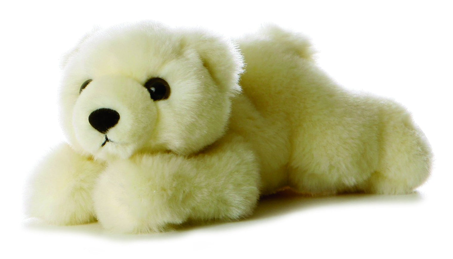 Aurora Lil Slushy Mini Flopsie Polar Bear Plush – 8-Inch White Stuffed Animal for Kids & Families
