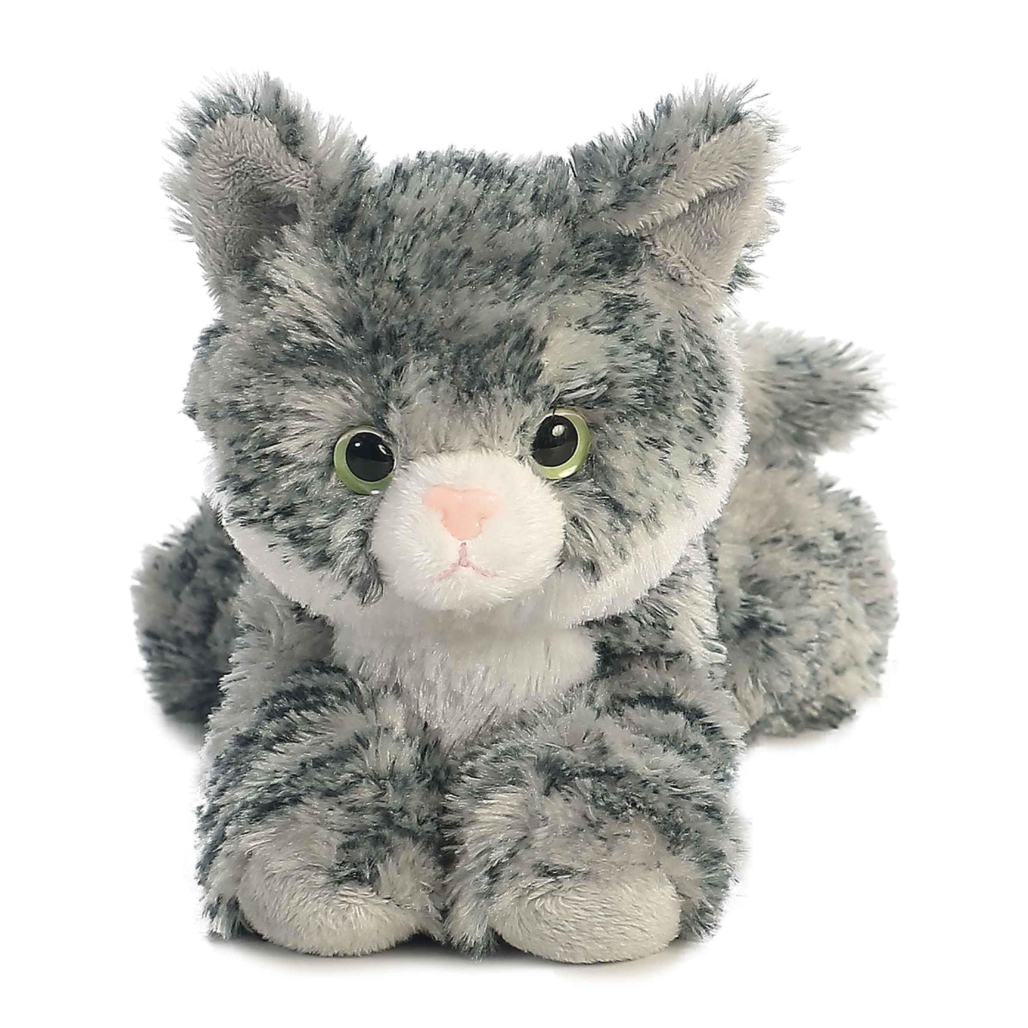 Aurora Lily Mini Flopsie Plush Cat (8in) – Gray Tabby, Adorable Stuffed Animal