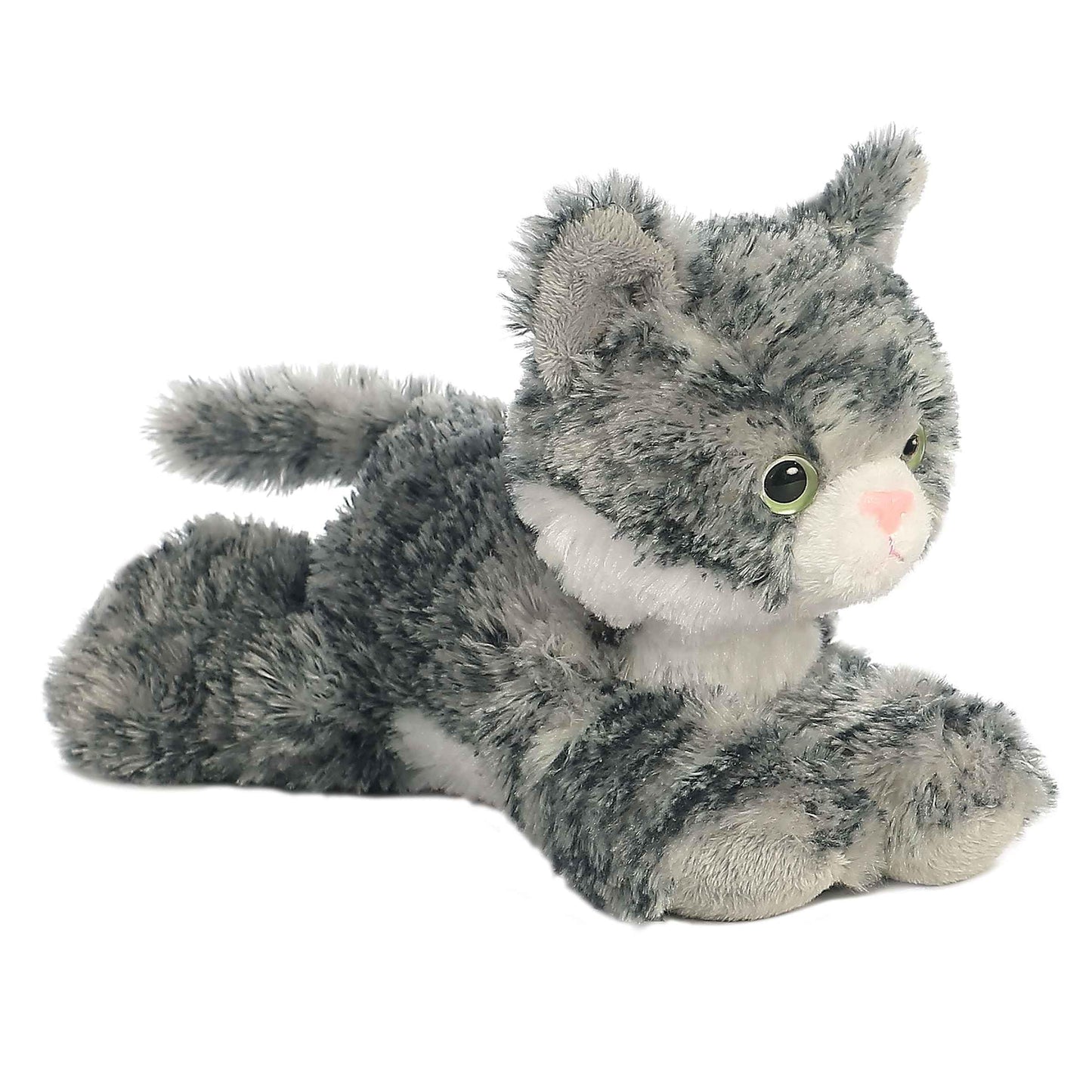 Aurora Lily Mini Flopsie Plush Cat (8in) – Gray Tabby, Adorable Stuffed Animal