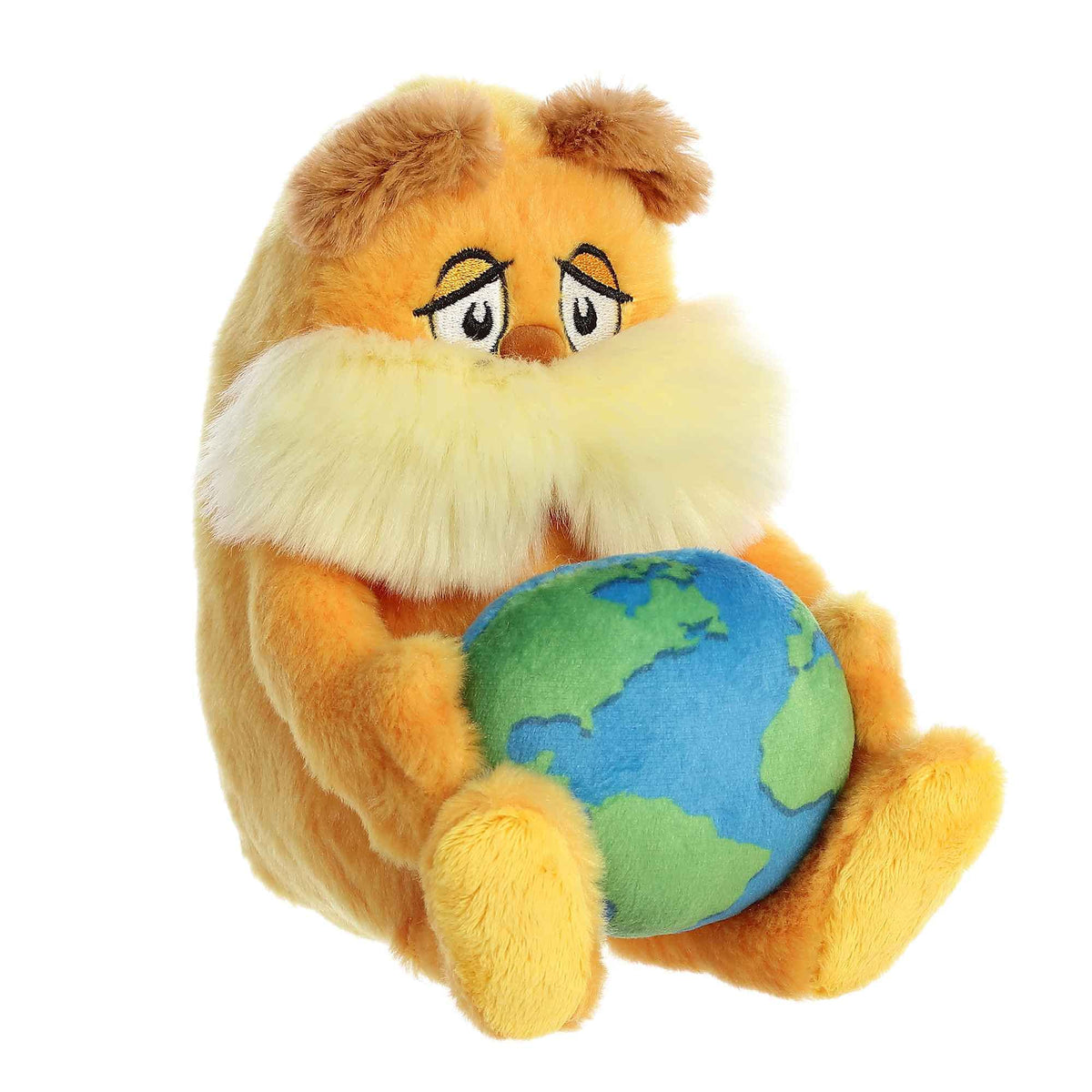 Aurora Lorax Planet Earth Plush — Dr. Seuss-Inspired Orange Earth Day Stuffed Animal (5x7x7 in)