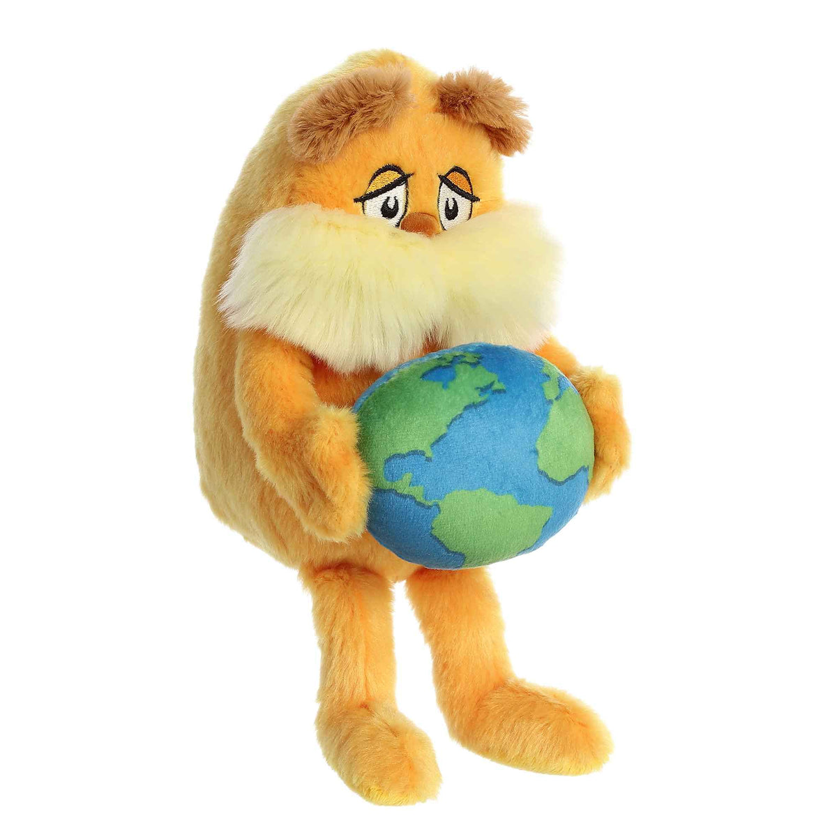 Aurora Lorax Planet Earth Plush — Dr. Seuss-Inspired Orange Earth Day Stuffed Animal (5x7x7 in)