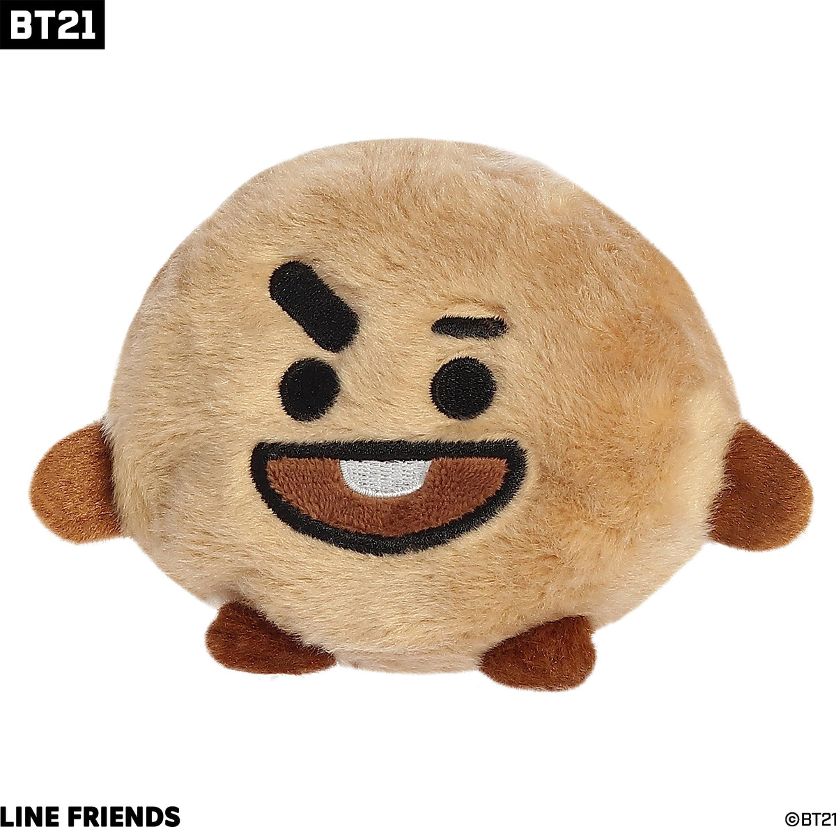 Aurora Lovable BT21 Palm Pals SHOOKY Plush – 5-Inch Brown Stuffed Animal | Collectible Fun