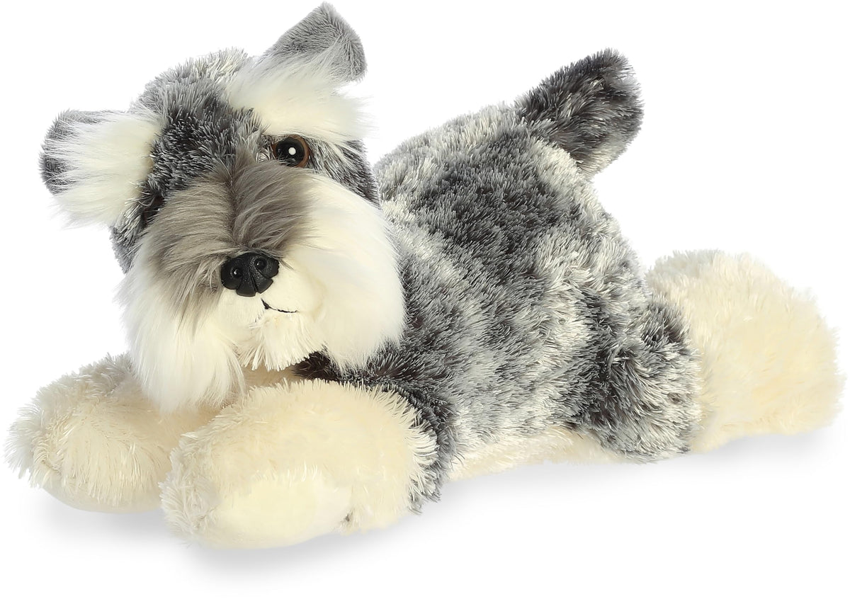 Aurora Adorable Flopsie Ludwig 12-Inch Schnauzer Plush – Soft Gray Stuffed Animal