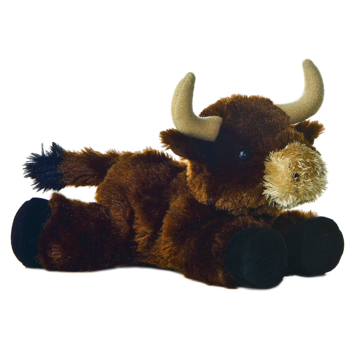 Aurora Adorable Mini Flopsie Brown Toro Plush – 8-Inch Cuddly Bull for Kids and Families