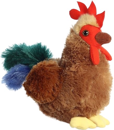 Aurora Mini Flopsie Cocky Rooster Plush - 6 inch Brown | Soft Toy for All Ages