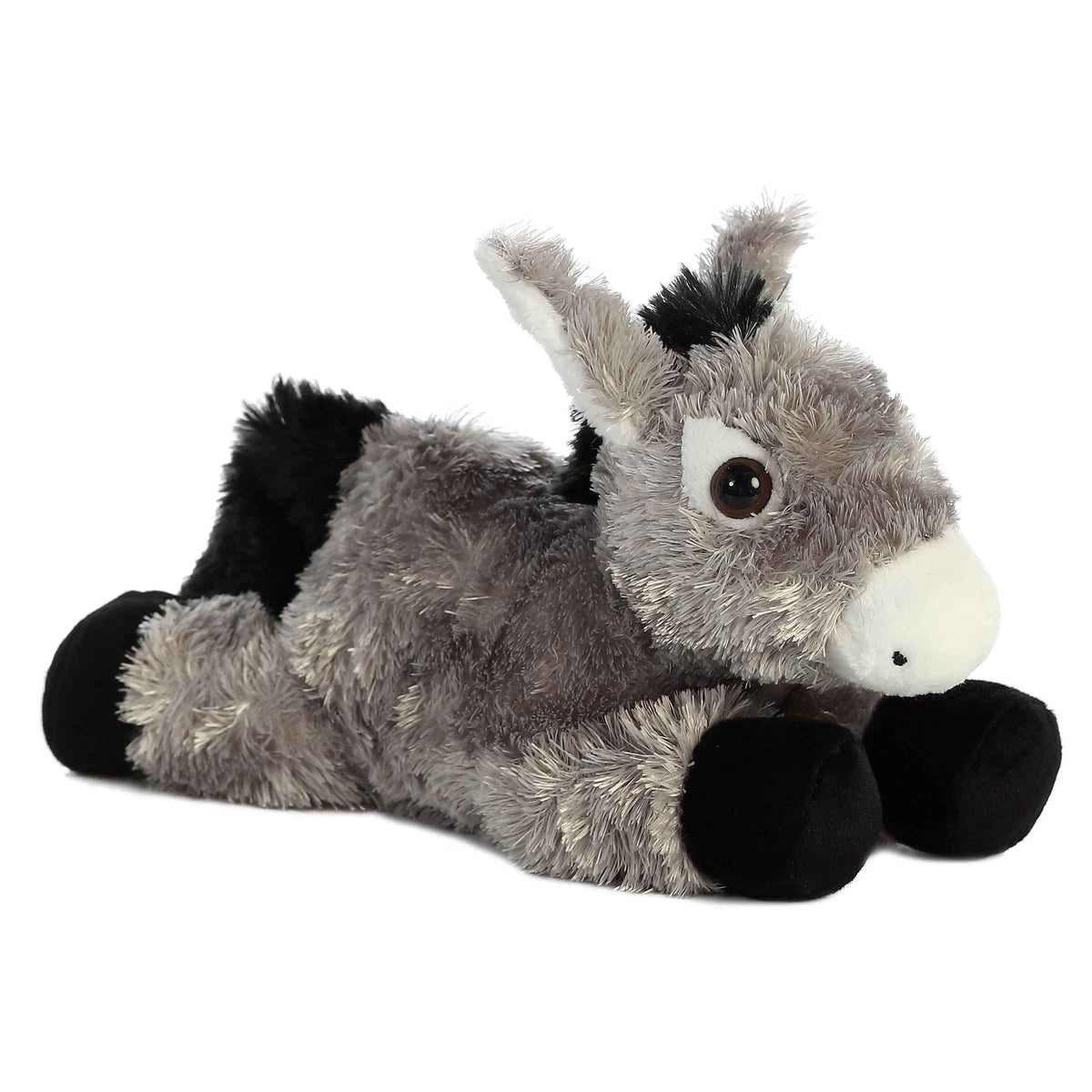 Aurora Adorable Mini Flopsie Donkey Plush – 8-Inch Gray Stuffed Animal