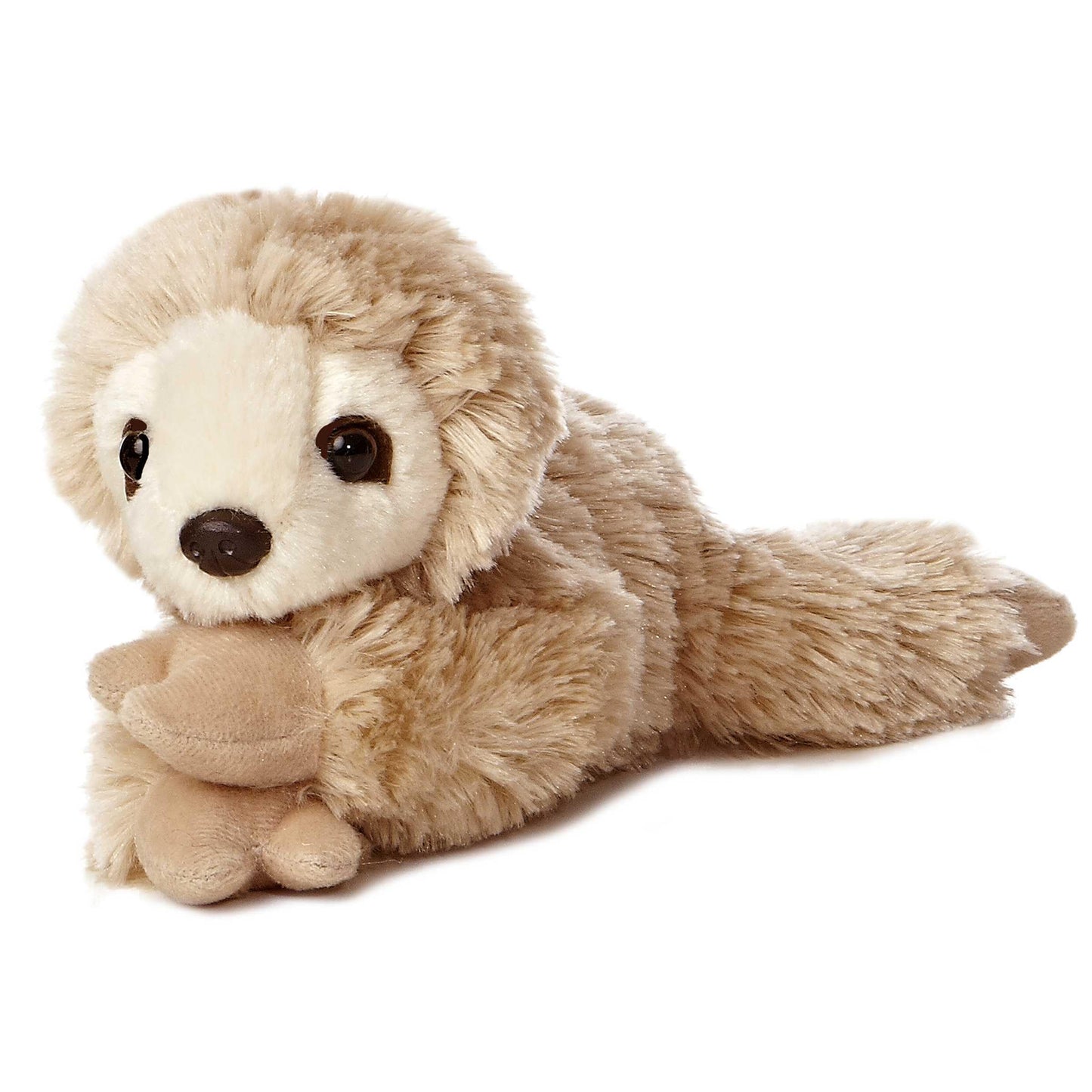 Aurora Mini Flopsie Sloth - 8-Inch Beige Plush Toy