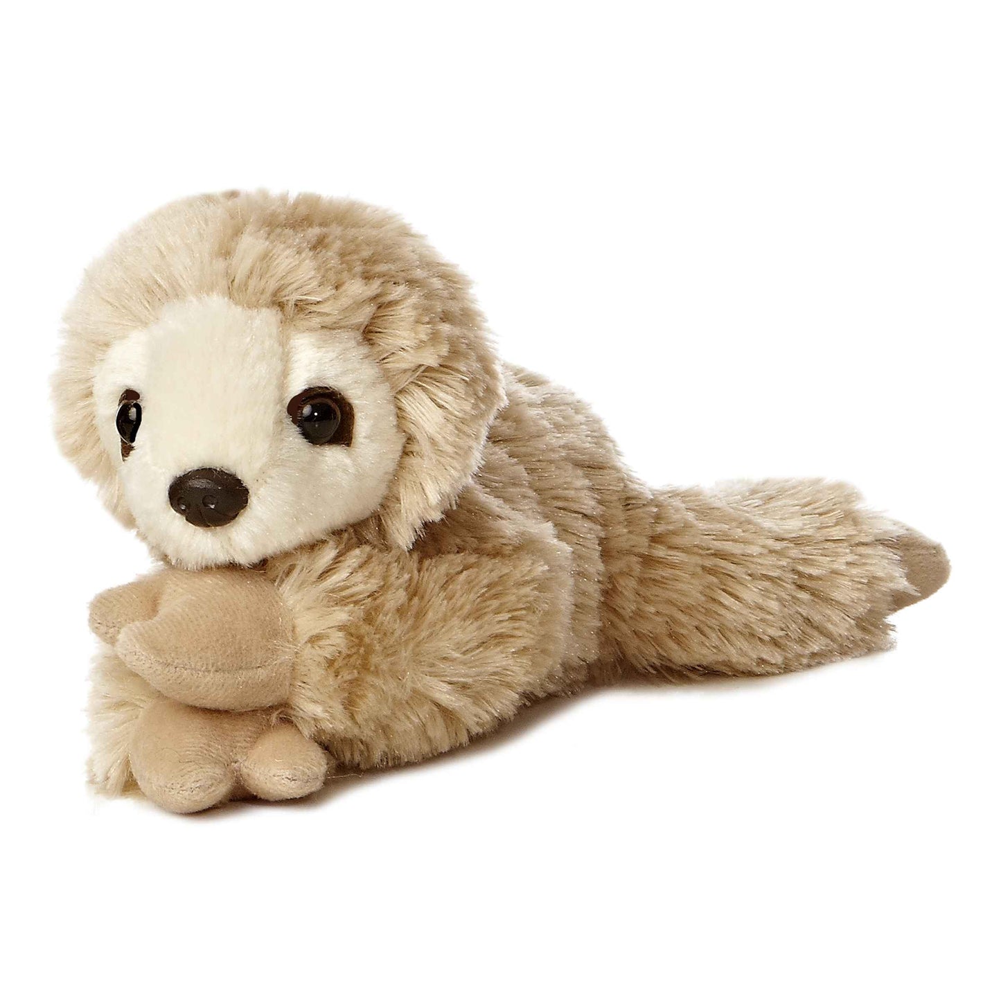 Aurora Mini Flopsie Sloth - 8-Inch Beige Plush Toy