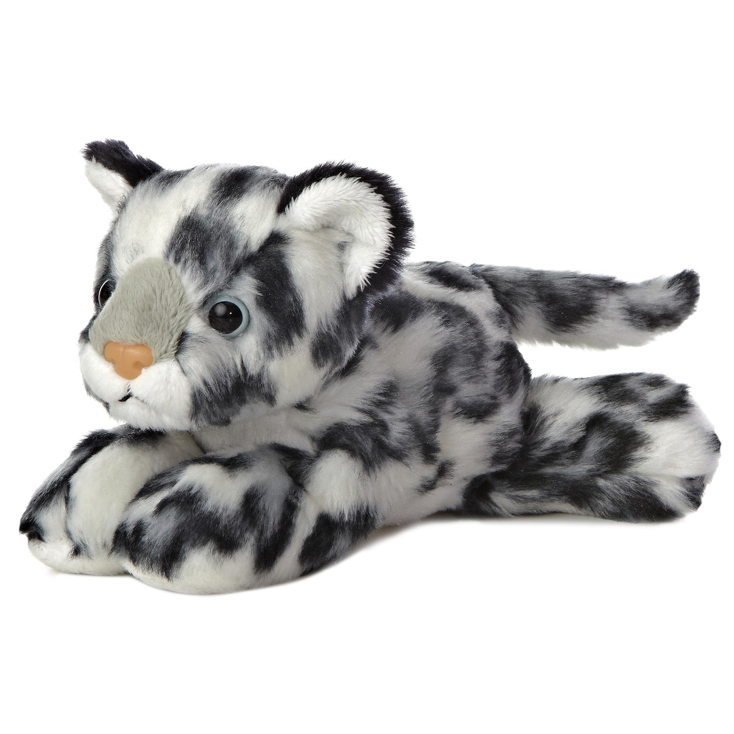 Aurora Adorable Mini Flopsie Snow Leopard Plush – 8-Inch Gray & White Cuddle Toy