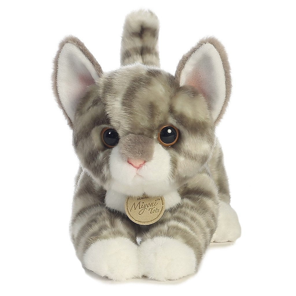 Aurora Miyoni 9-Inch Grey Tabby Kitten Plush Toy
