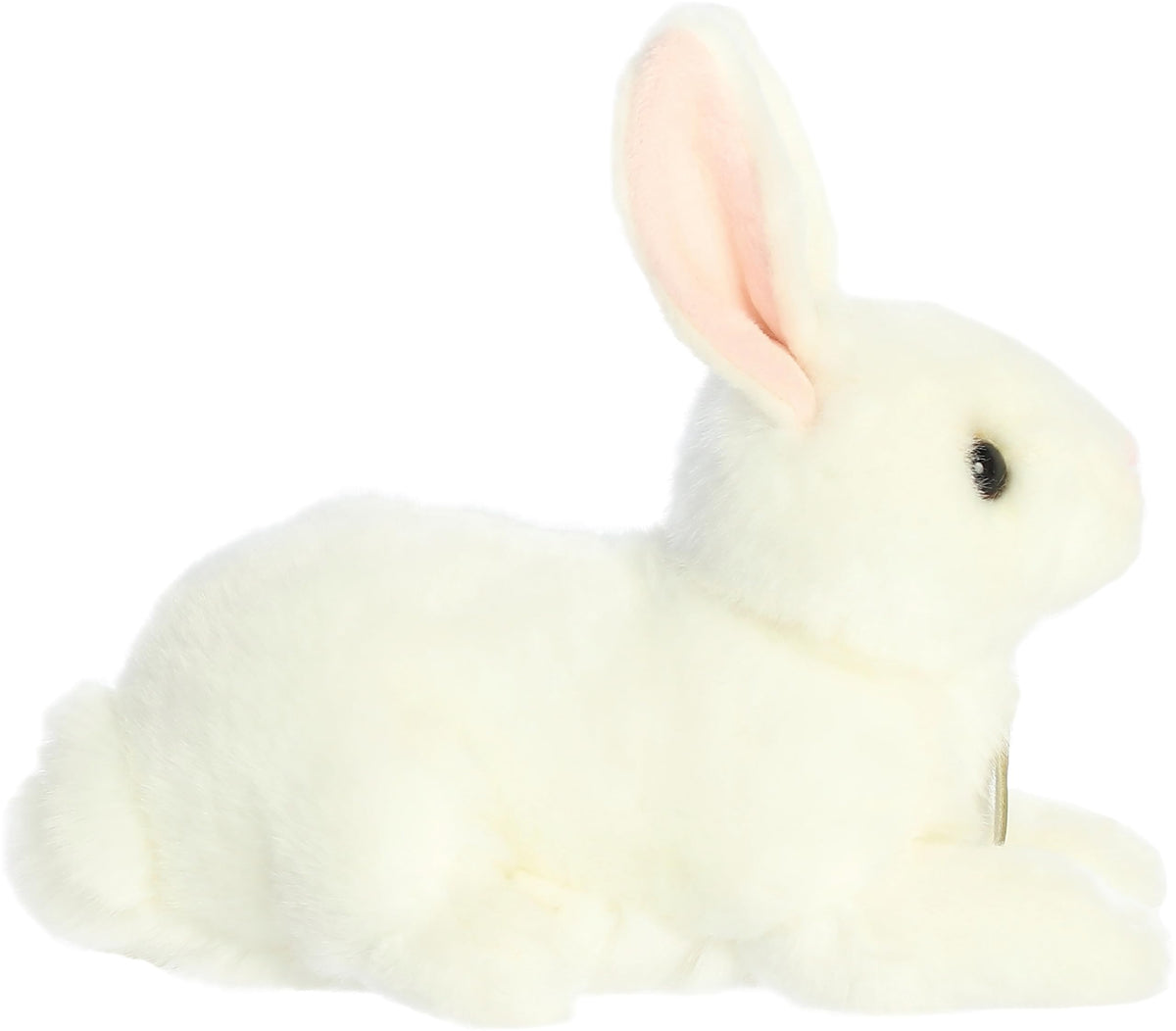 Aurora Miyoni Realistic American White Rabbit Plush — 8-Inch Hand-Stitched Cuddle Toy