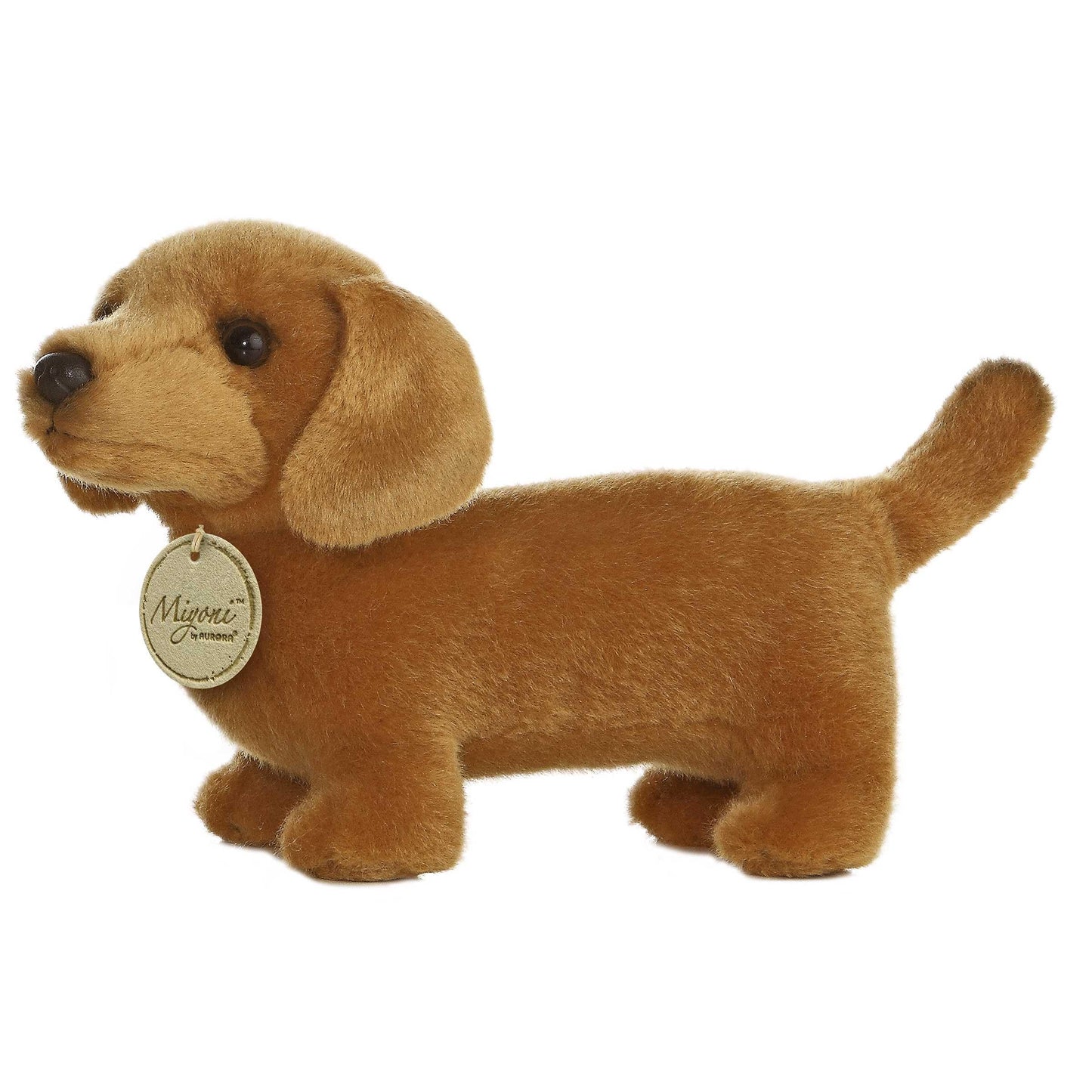 Aurora Miyoni Dachshund Stuffed Animal – 8-Inch Brown Plush with Hand-Stitched Detail