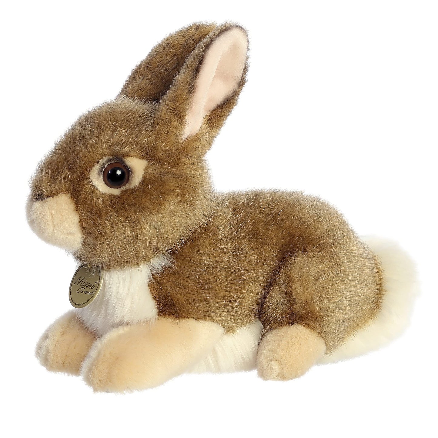 Aurora Miyoni Eastern Cottontail Rabbit Plush – Realistic Detail, Hand-Stitched, 11-Inch Brown