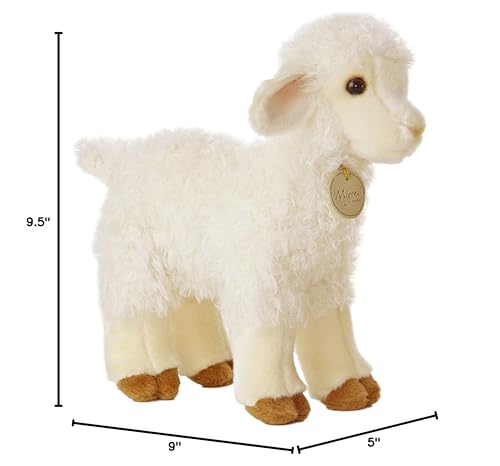 Aurora Miyoni Lovely Lamb 10-Inch Plush - Realistic, Silky Soft Toy for Cuddles and Display