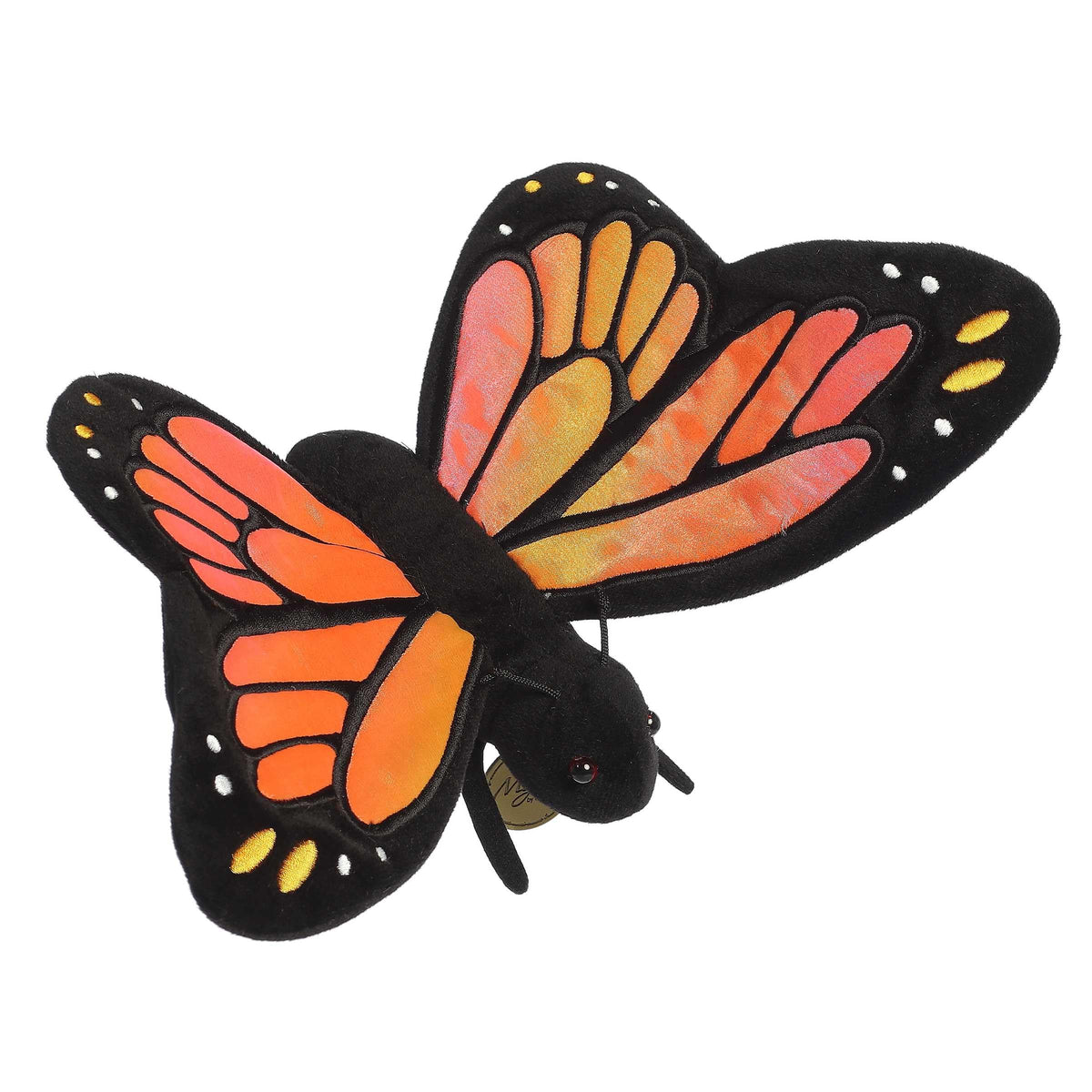 Aurora Miyoni Monarch Butterfly Plush - 13in, Hand-Stitched, Realistic Monarch Details