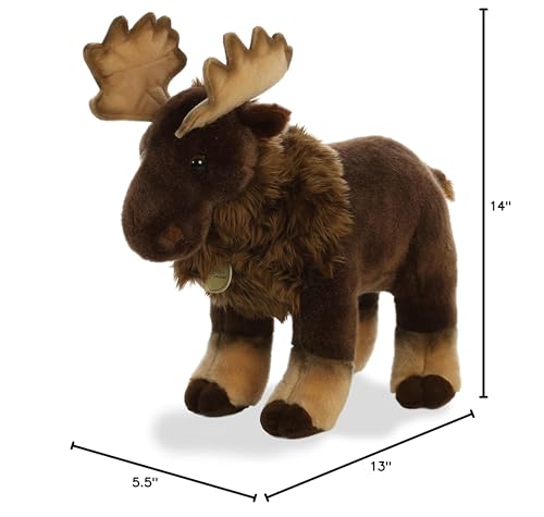 Aurora Miyoni Moose Plush – 14in Brown, Realistic Detail & Hand-Stitched Quality