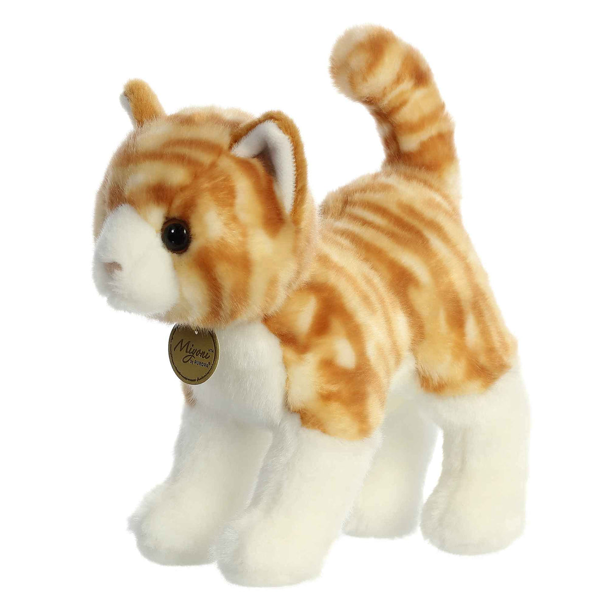 Aurora Miyoni Orange Tabby Cat Plush - 9-Inch Realistic Hand-Stitched Stuffed Animal