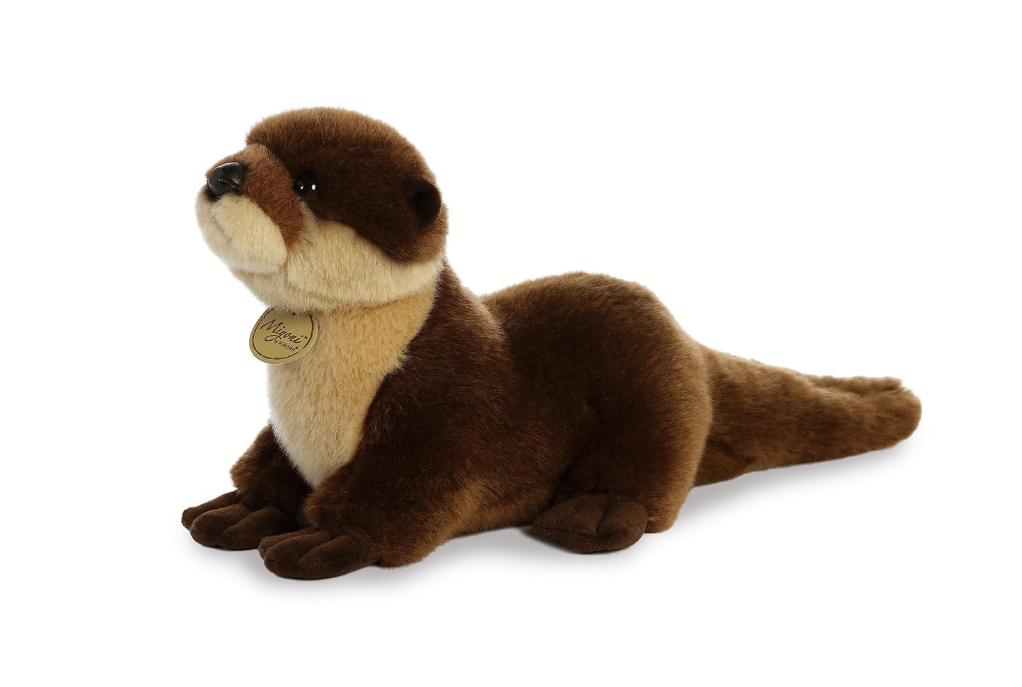 Aurora Realistic Miyoni River Otter Plush — 14.5-Inch Brown Hand-Stitched Stuffed Animal