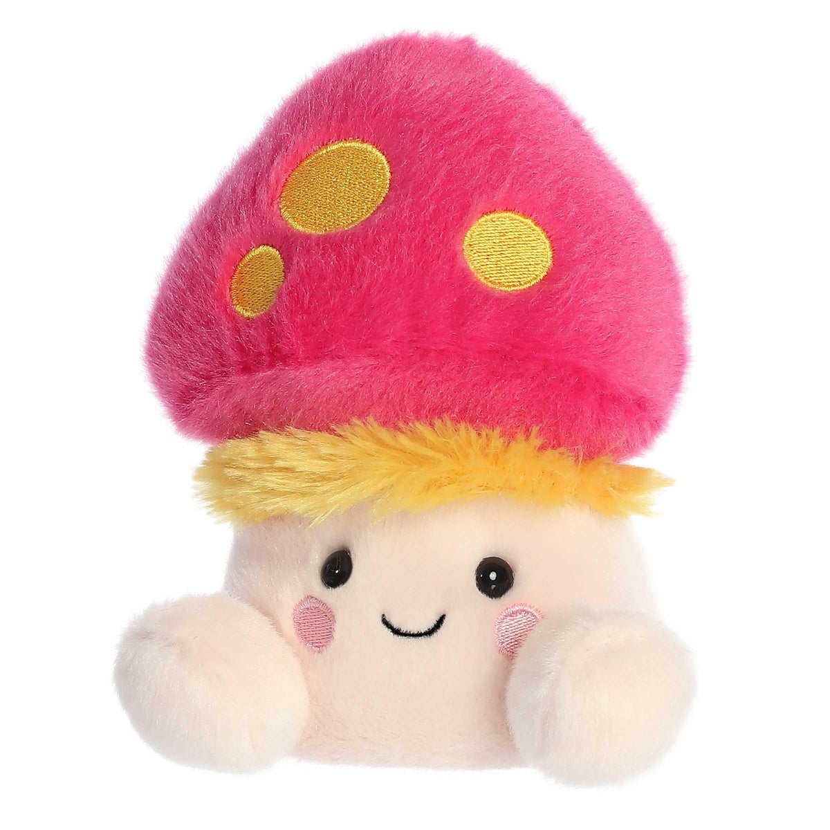 Aurora Adorable Palm Pals Flavio Fluffy Mushroom Plush – Pocket-Sized Pink 5 Inches