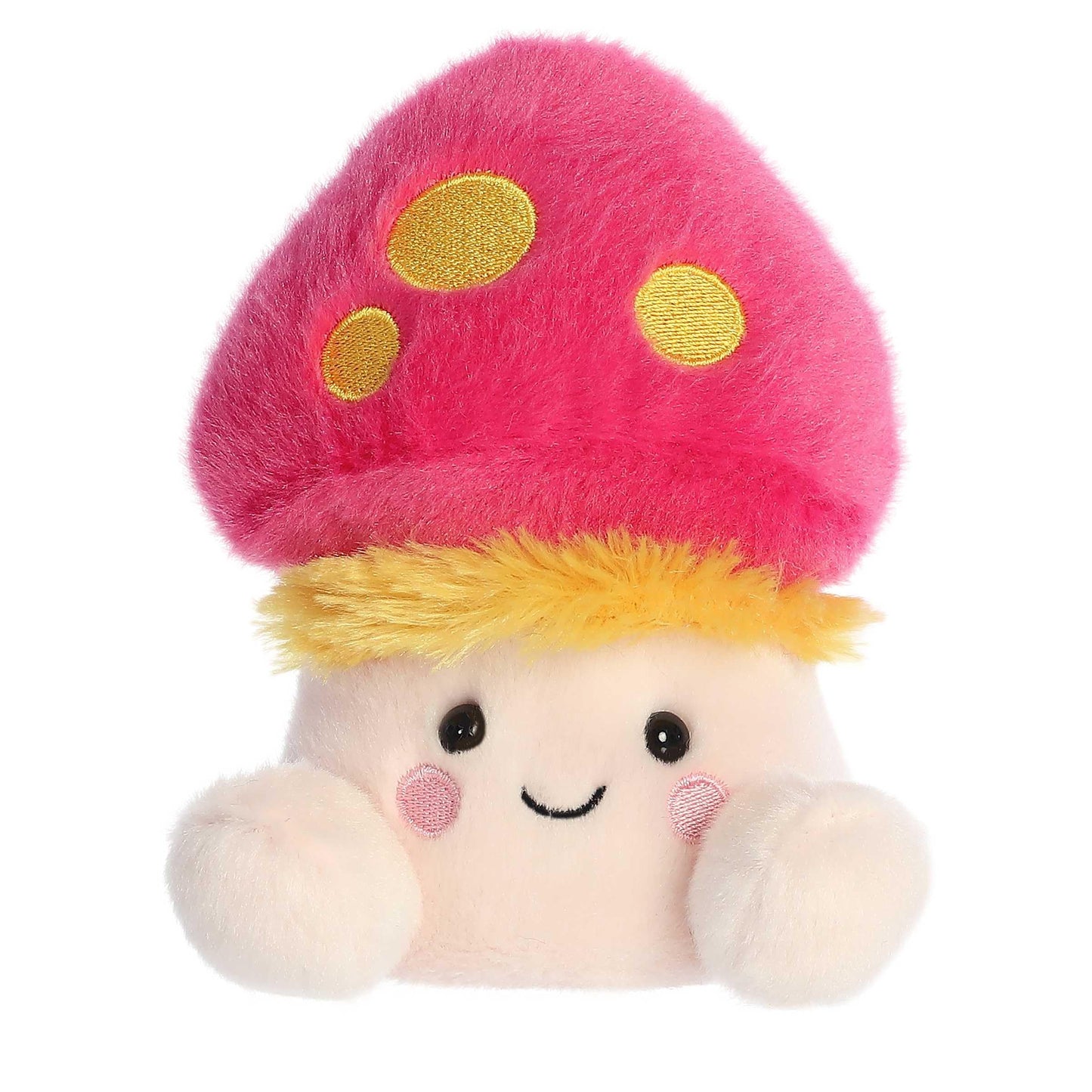 Aurora Adorable Palm Pals Flavio Fluffy Mushroom Plush – Pocket-Sized Pink 5 Inches