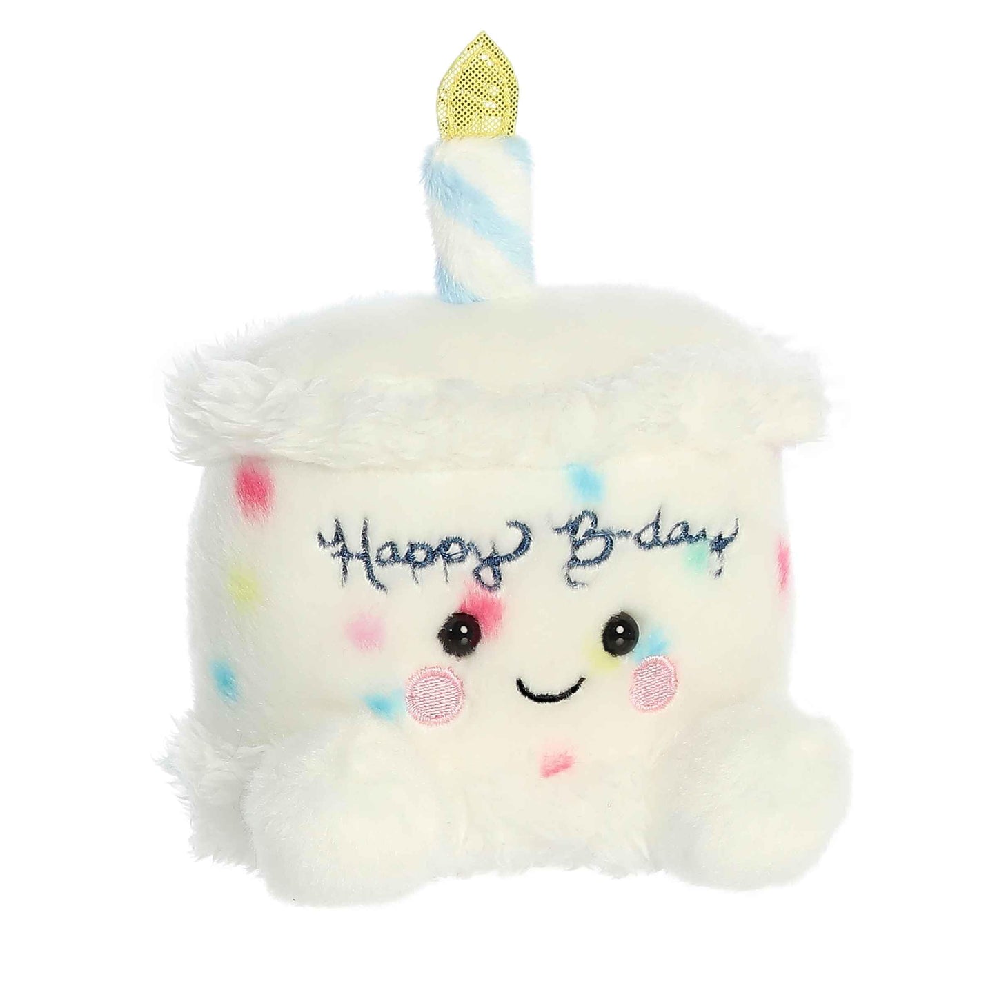 Aurora Adorable Palm Pals Happy B'Day Cake Stuffed Animal - White 5-Inch Plush