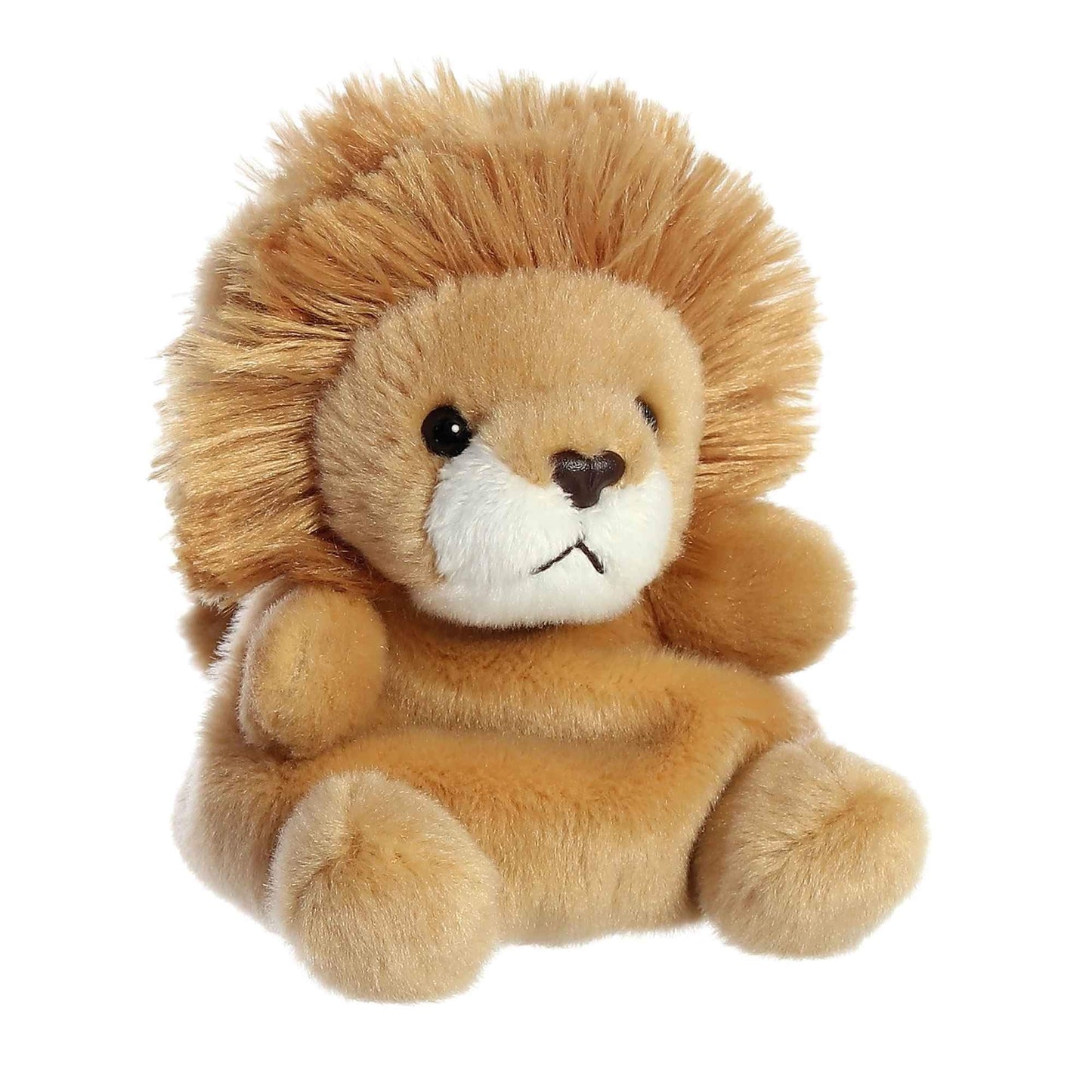 Aurora Adorable Palm Pals Leno Lion Stuffed Animal – Pocket-Sized 5-Inch Brown