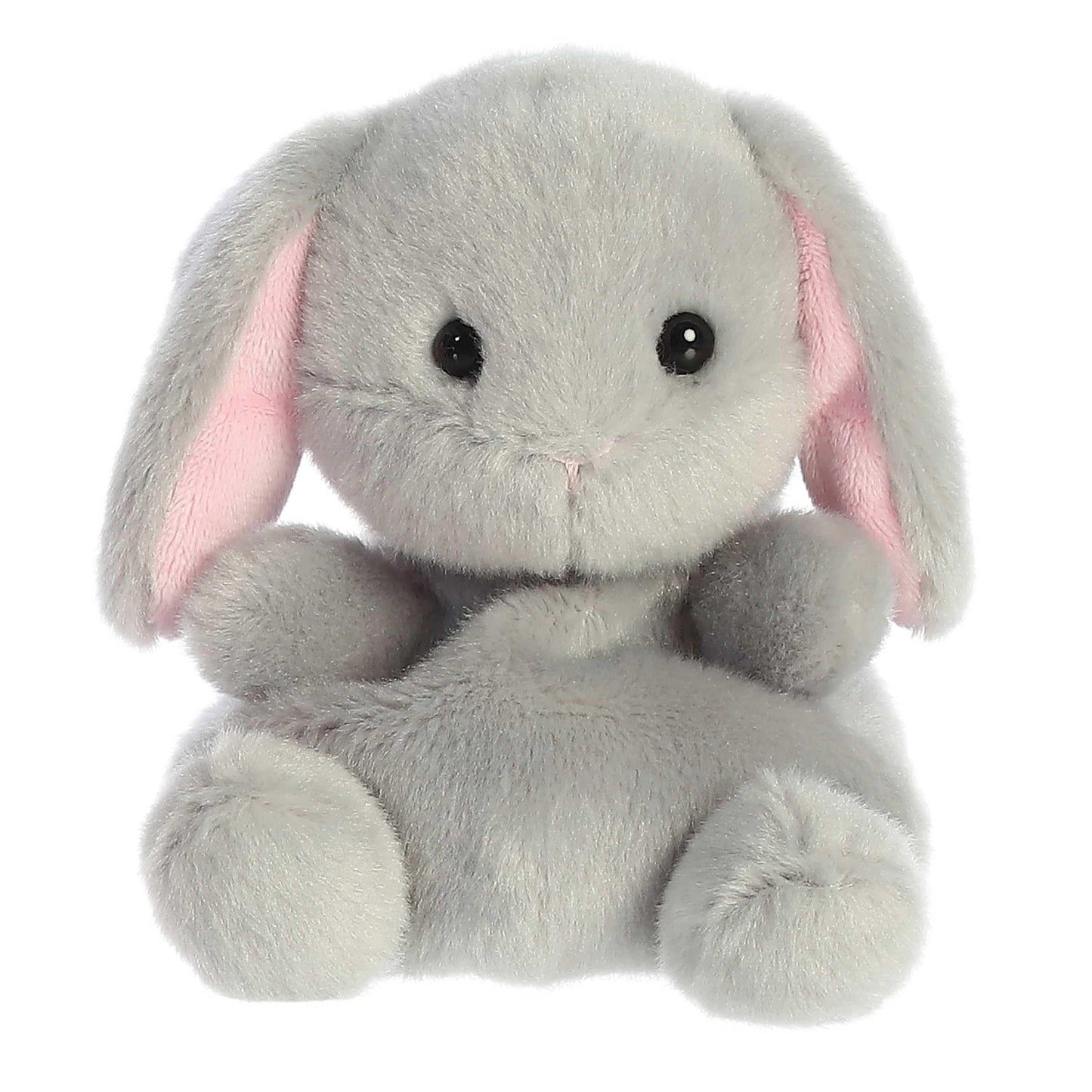 Aurora Adorable Palm Pals Pebbles Bunny – Pocket-Sized Grey Plush, 5 Inches