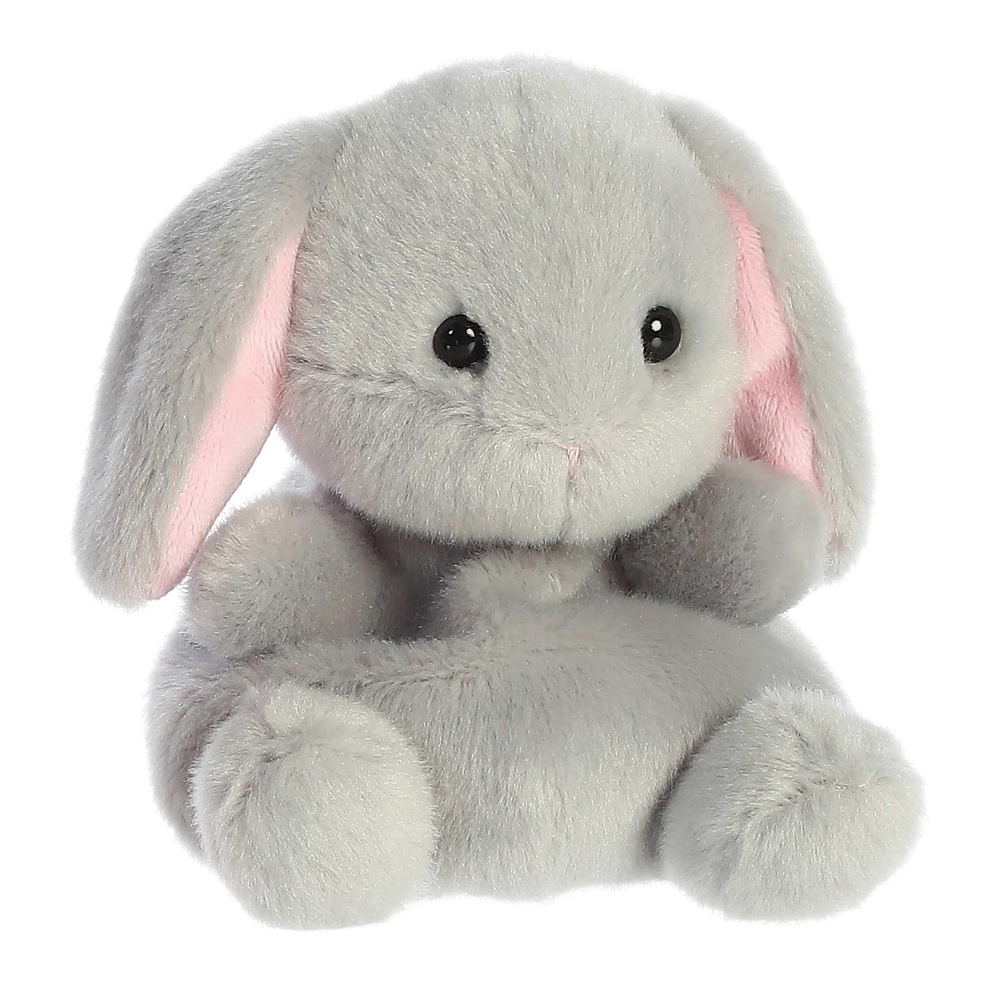 Aurora Adorable Palm Pals Pebbles Bunny – Pocket-Sized Grey Plush, 5 Inches
