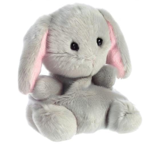 Aurora Adorable Palm Pals Pebbles Bunny – Pocket-Sized Grey Plush, 5 Inches