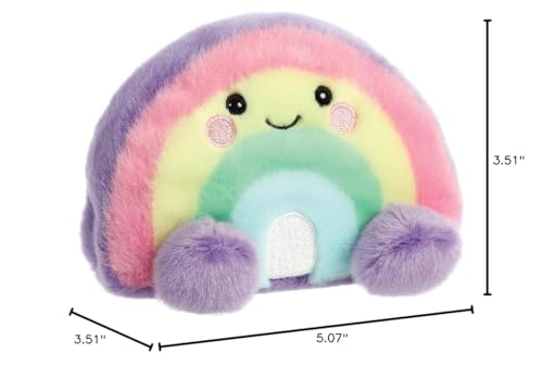 Aurora Palm Pals Vivi Rainbow 5In Soft Toy – Pink, Purple, Yellow