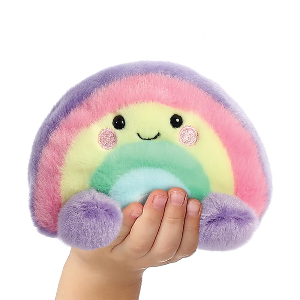 Aurora Palm Pals Vivi Rainbow 5In Soft Toy – Pink, Purple, Yellow