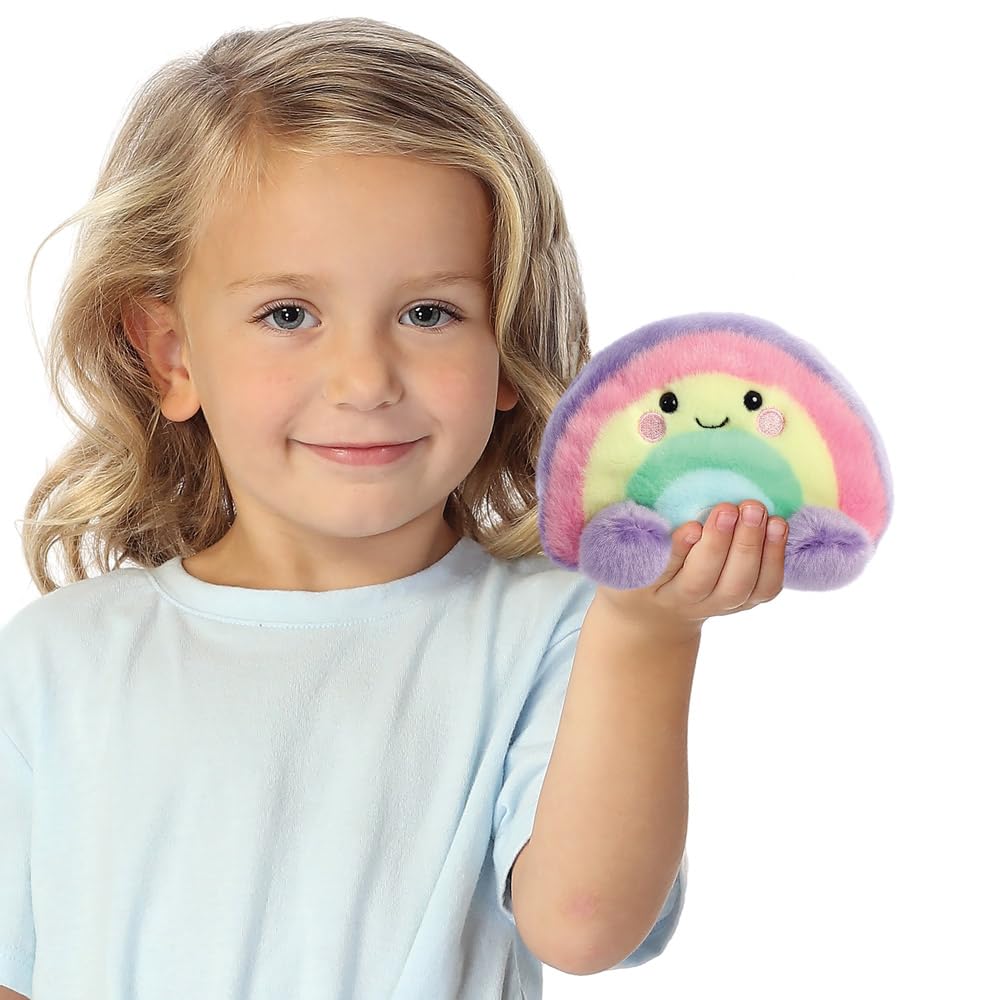 Aurora Palm Pals Vivi Rainbow 5In Soft Toy – Pink, Purple, Yellow