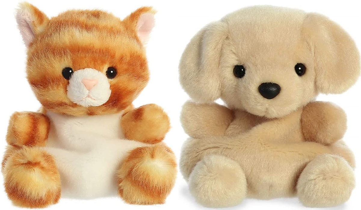 Aurora Palm Pals Set of Two — Meow Kitty & Sunny Lab Plush