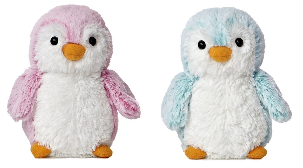 Aurora Pink & Blue Pom Pom Penguin 6-Inch Plush Bundle – 2-Pack with Fun Facts