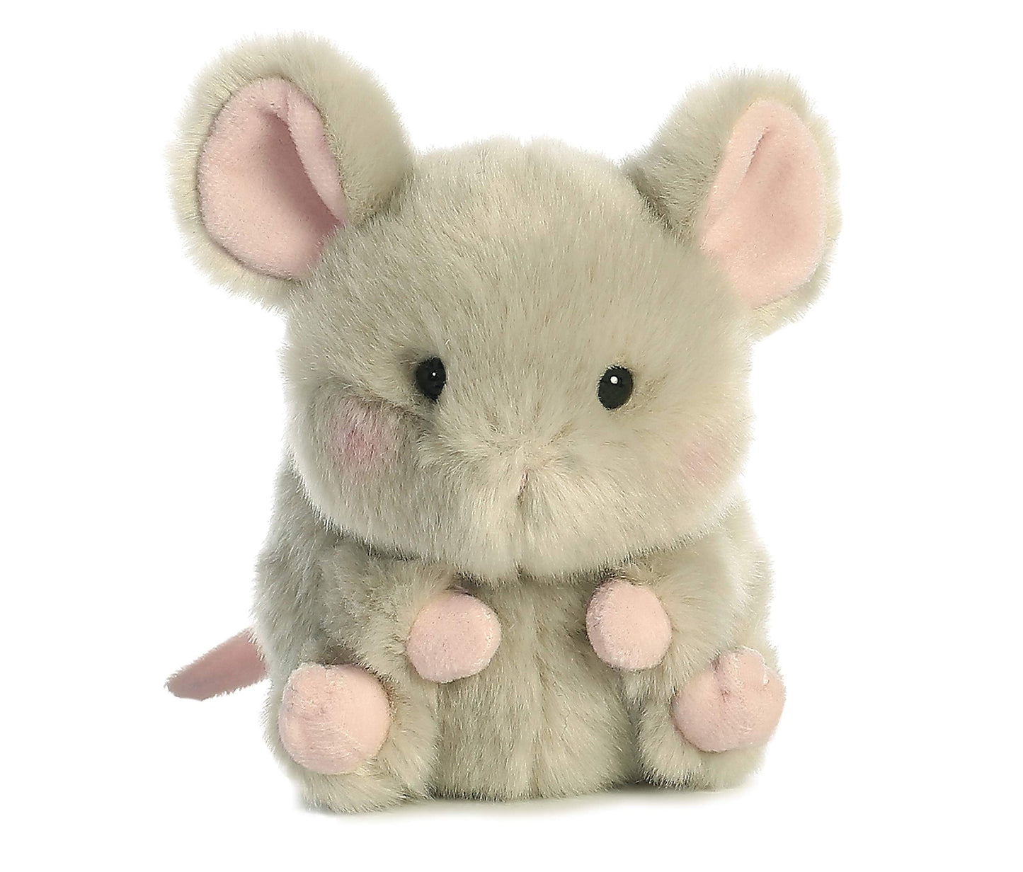Aurora® Playful Rolly Pet Frisk Mouse Plush – 5-Inch Gray Stuffed Animal for On-The-Go Fun