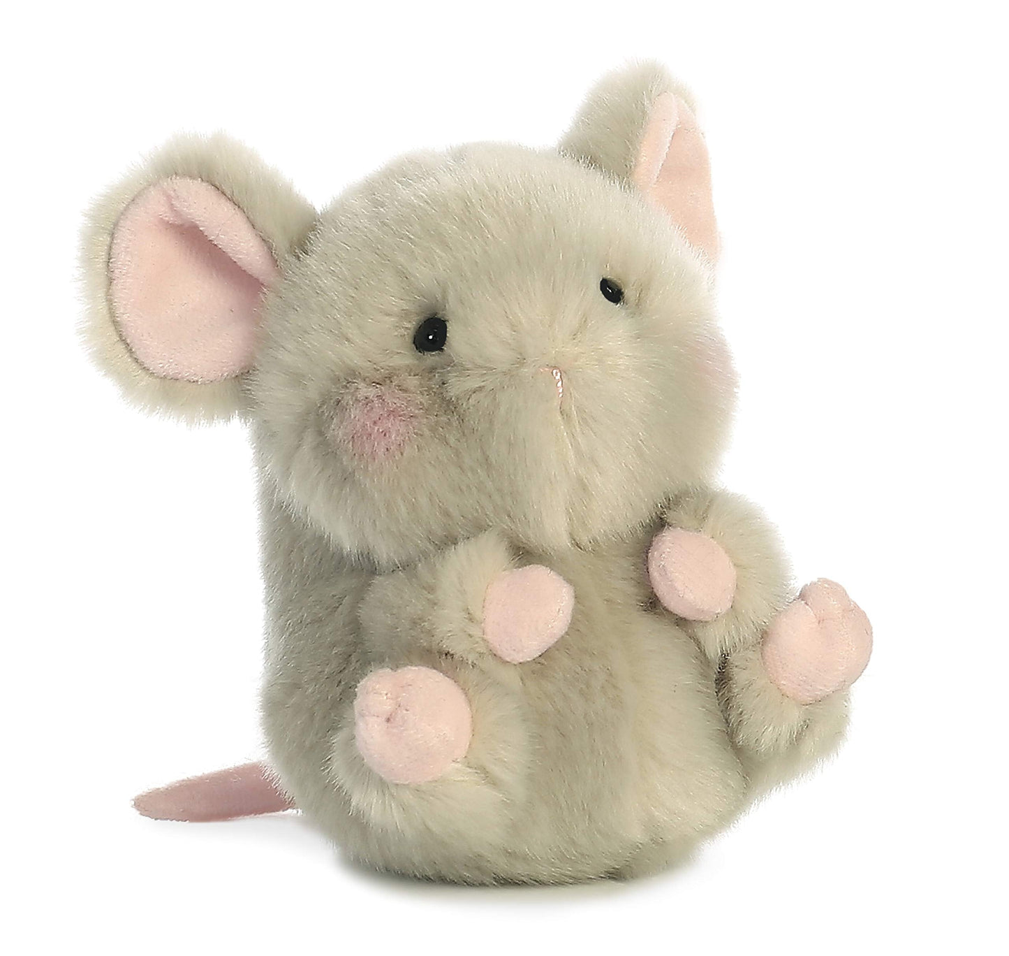Aurora® Playful Rolly Pet Frisk Mouse Plush – 5-Inch Gray Stuffed Animal for On-The-Go Fun