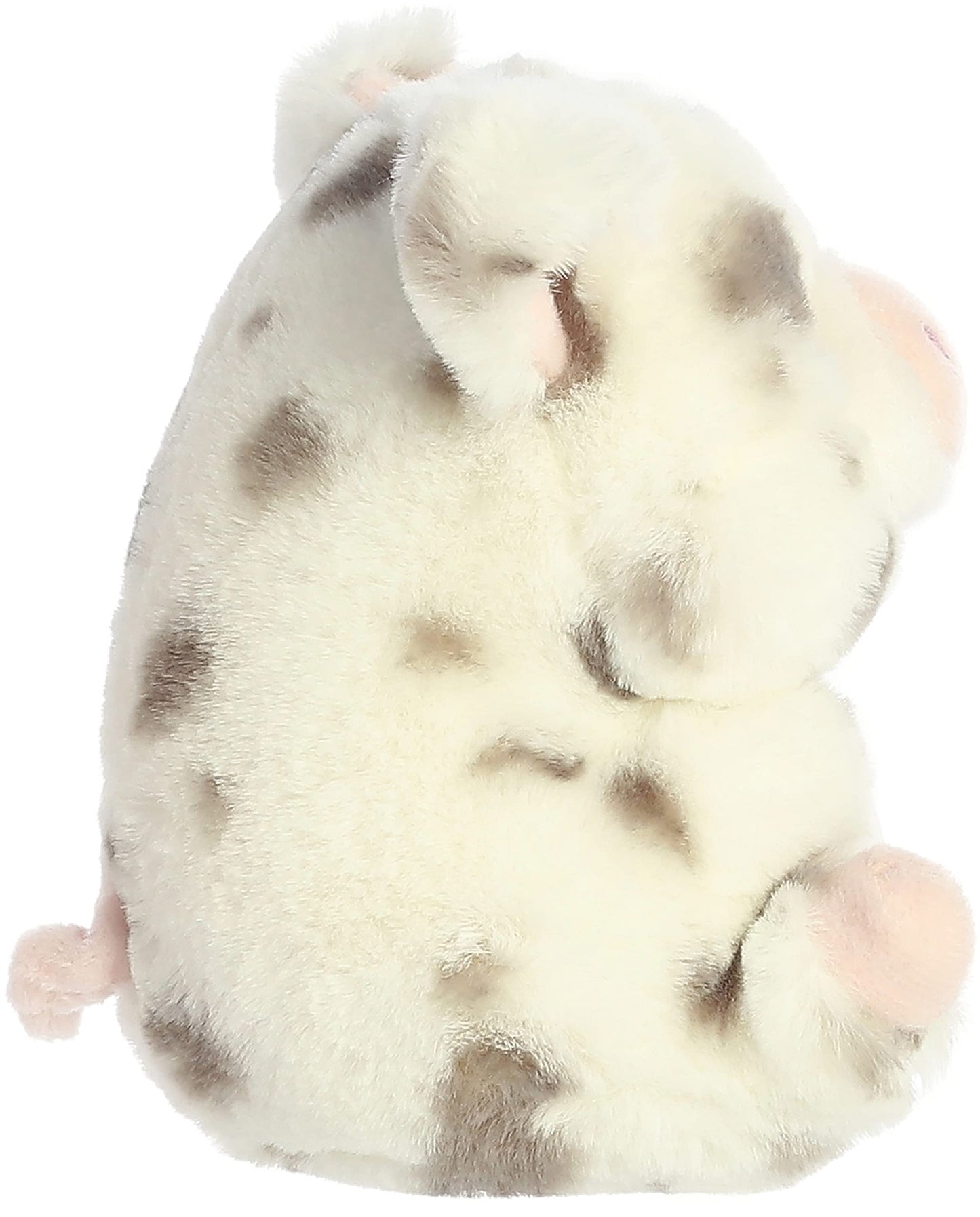 Aurora Playful Rolly Pet Periwinkle Pig Plush – Compact 6-Inch White Stuffed Animal