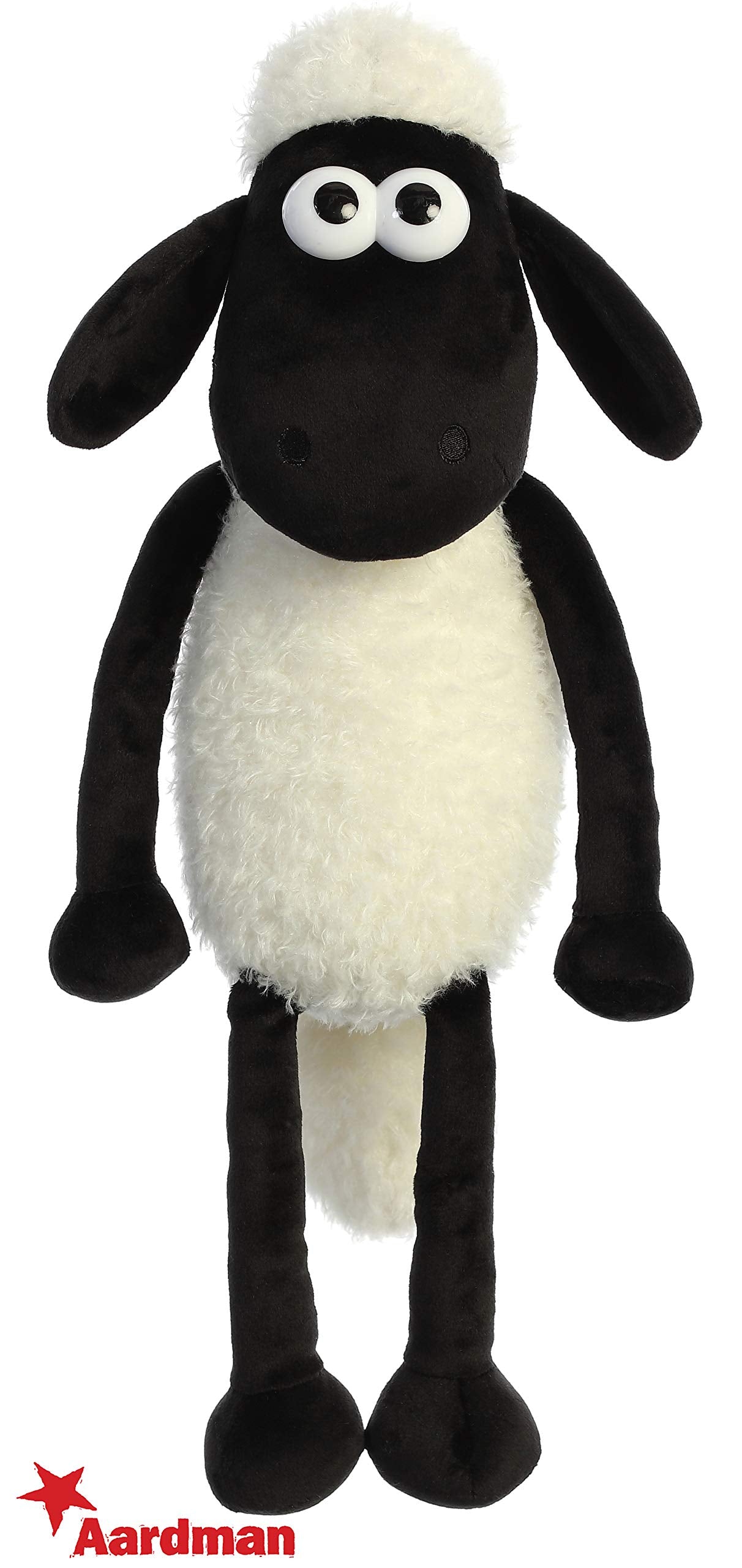 Aurora Playful Shaun the Sheep Stuffed Animal – 17-Inch White Plush – Officially Licensed
