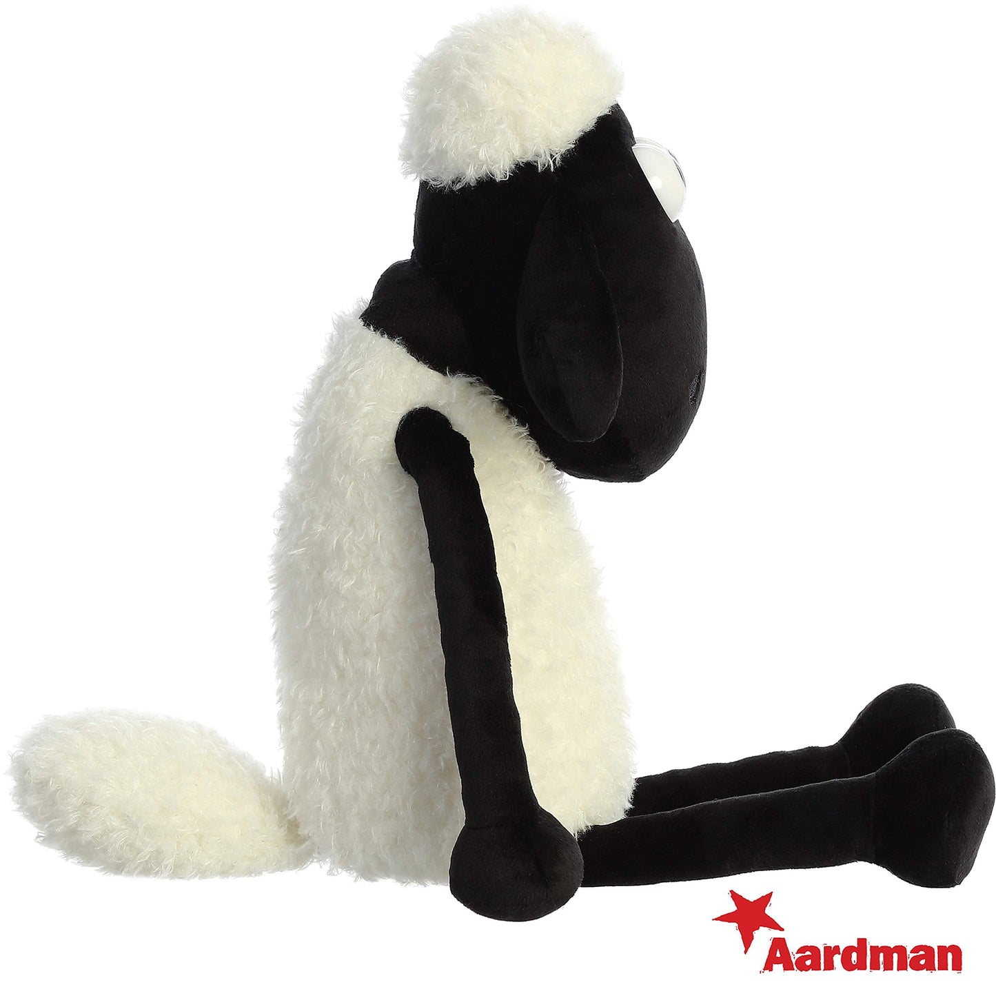 Aurora Playful Shaun the Sheep Stuffed Animal – 17-Inch White Plush – Officially Licensed