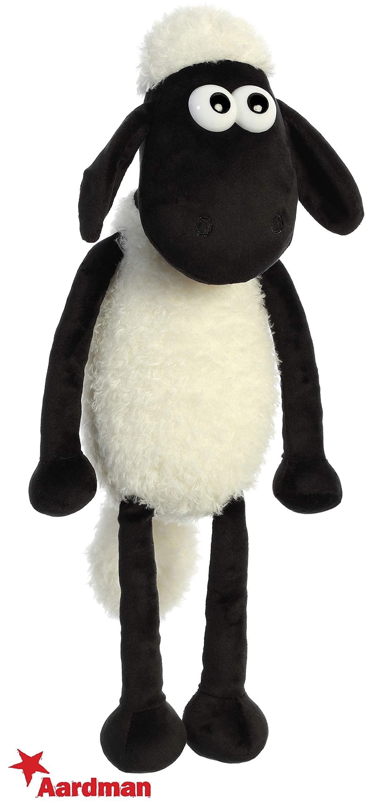 Aurora Playful Shaun the Sheep Stuffed Animal – 17-Inch White Plush – Officially Licensed
