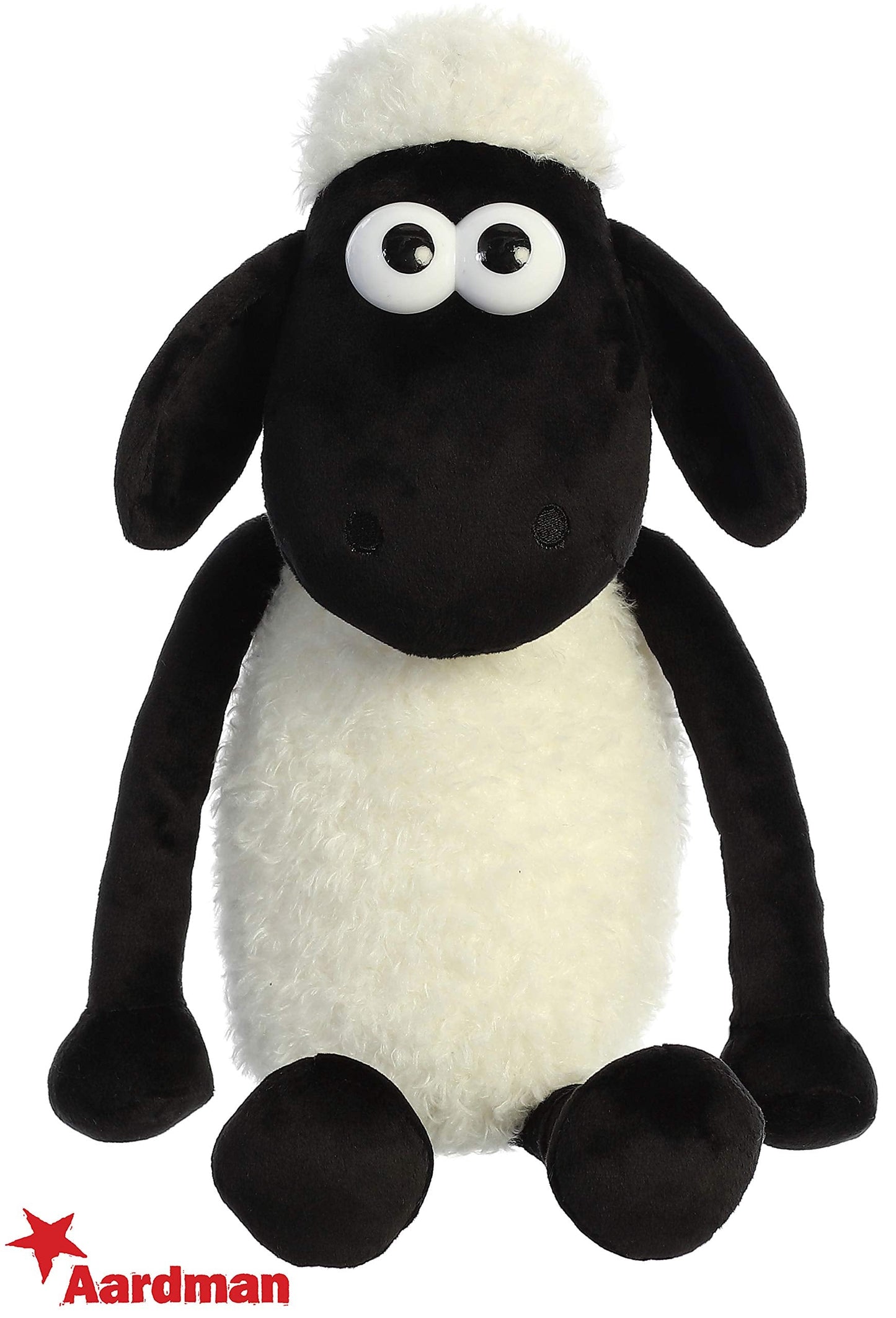 Aurora Playful Shaun the Sheep Stuffed Animal – 17-Inch White Plush – Officially Licensed