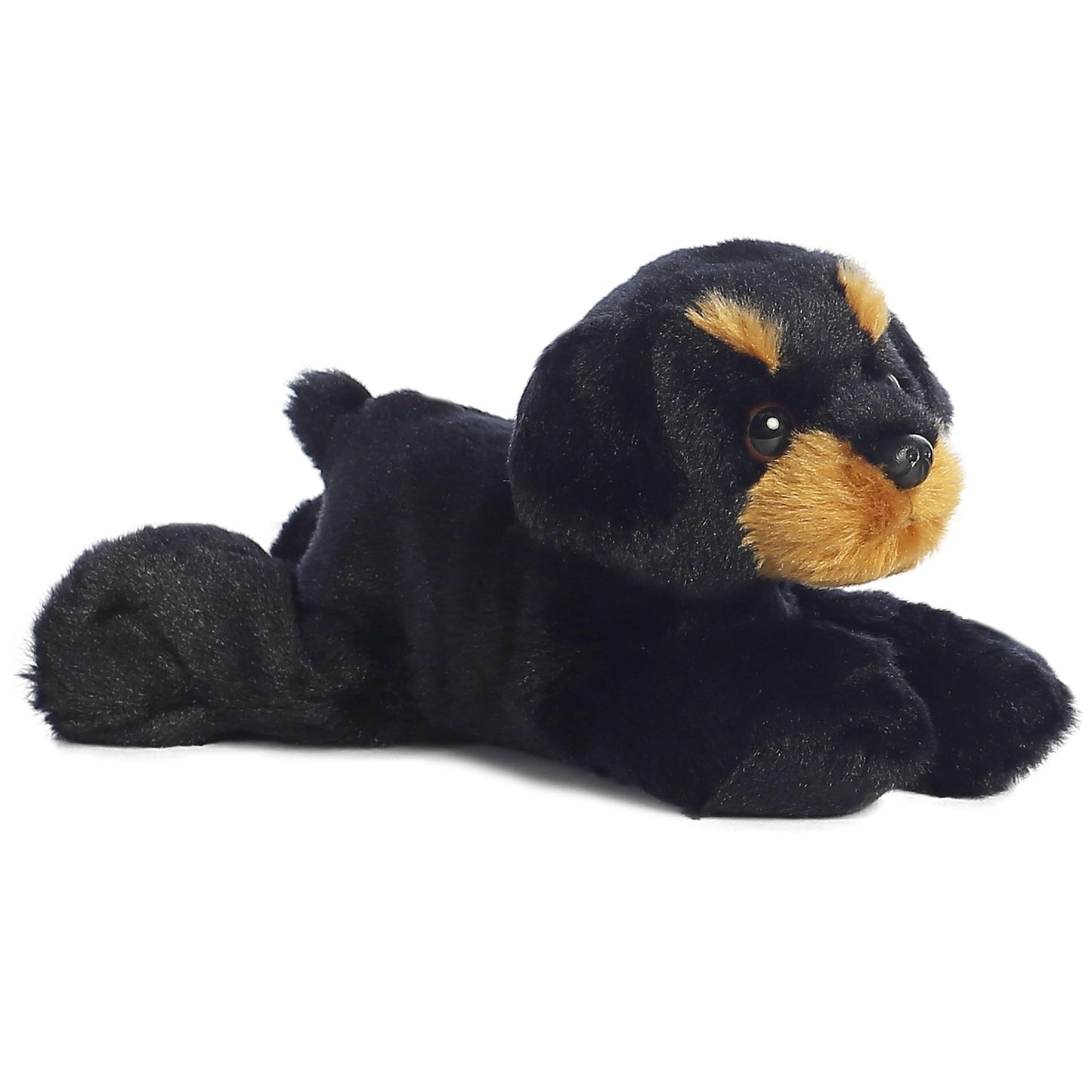 Aurora Raina Mini Flopsie Rottweiler Plush — 8.5-Inch Black Stuffed Animal