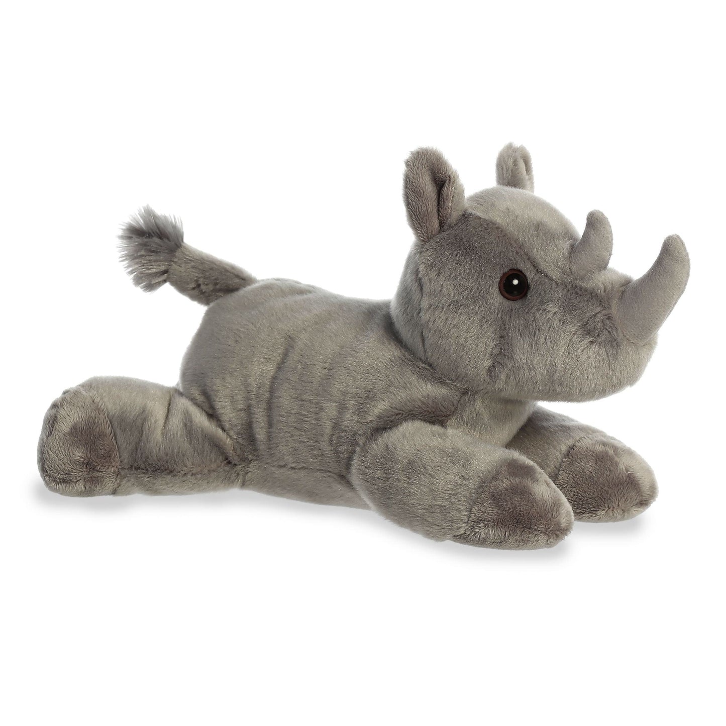 Aurora Rodney Rhino Flopsie Plush - 12-Inch Gray Stuffed Animal